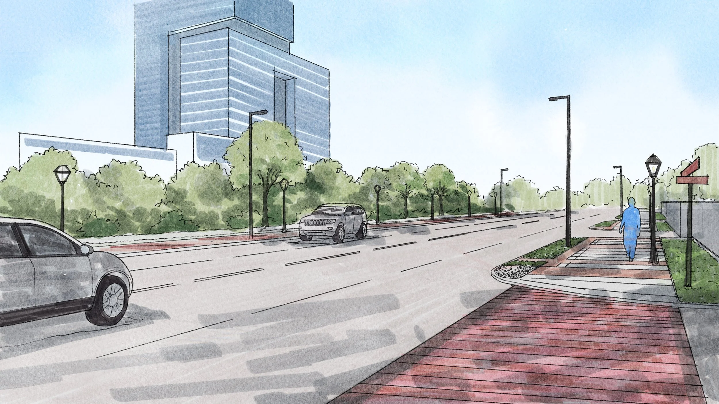 W. Alabama Street Expansion Watercolor