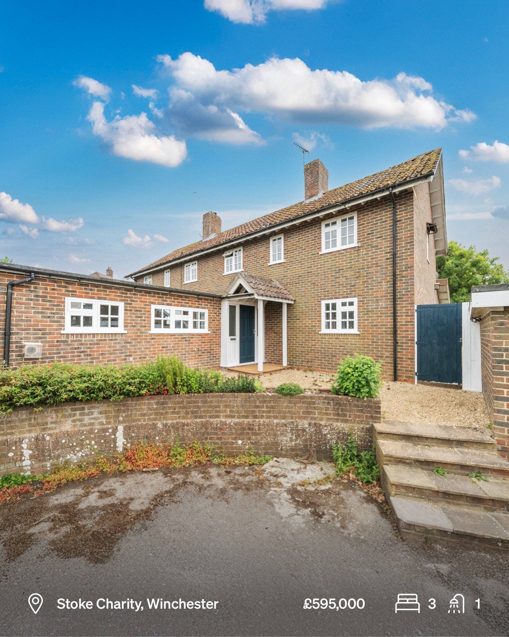 #ForSale Nestled in the desirable rural village of Stoke Charity, this beautifully presented three bedroom semi detached home combines the charm of countryside living with the convenience of nearby amenities. Enjoy peaceful rural walks, access to wel