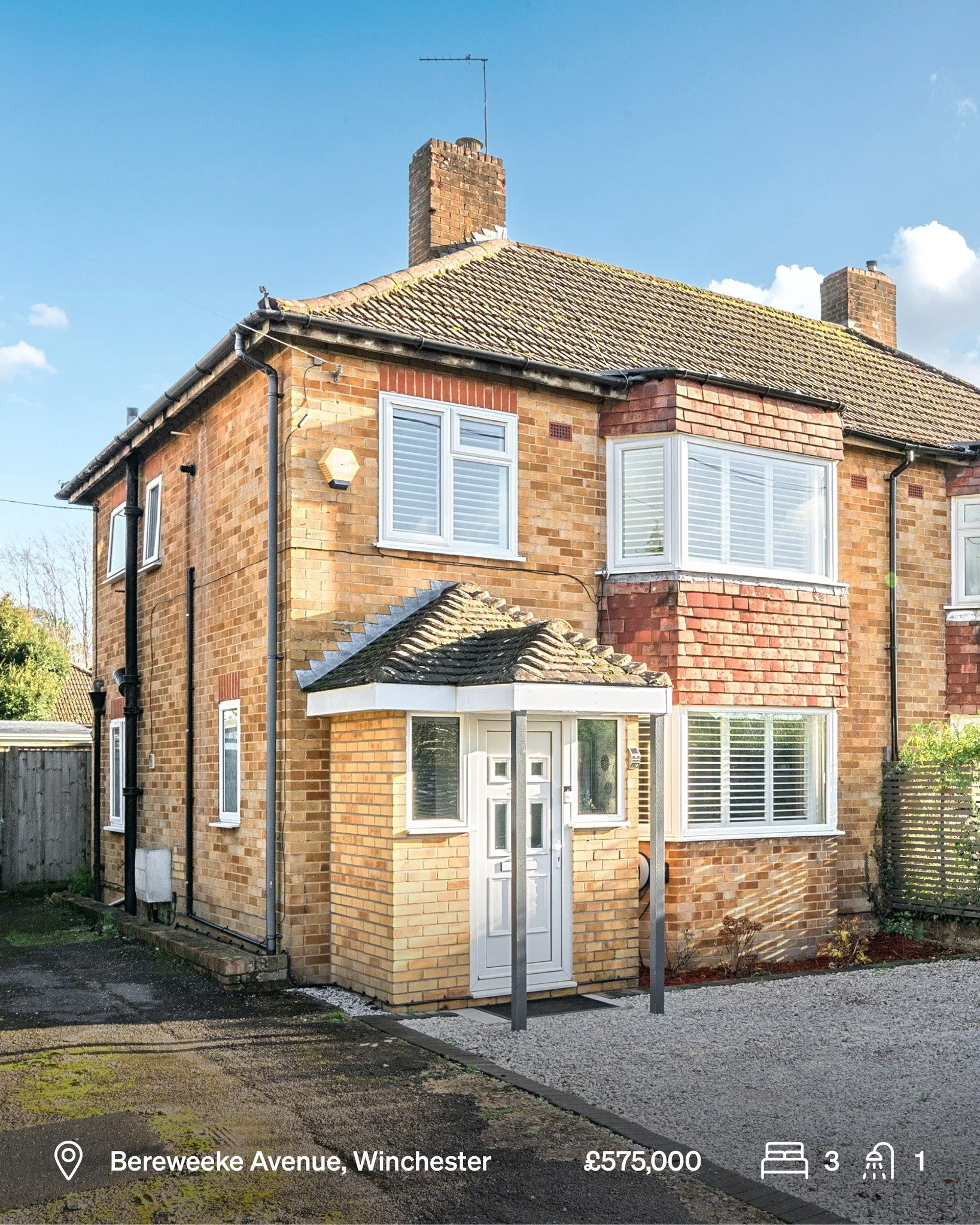 This beautifully presented three-bedroom semi-detached home is tucked away in Bereweeke - one of Winchester&rsquo;s most desirable neighbourhoods that is just moments from shops, caf&eacute;s, excellent schools and easy transport links into the city 