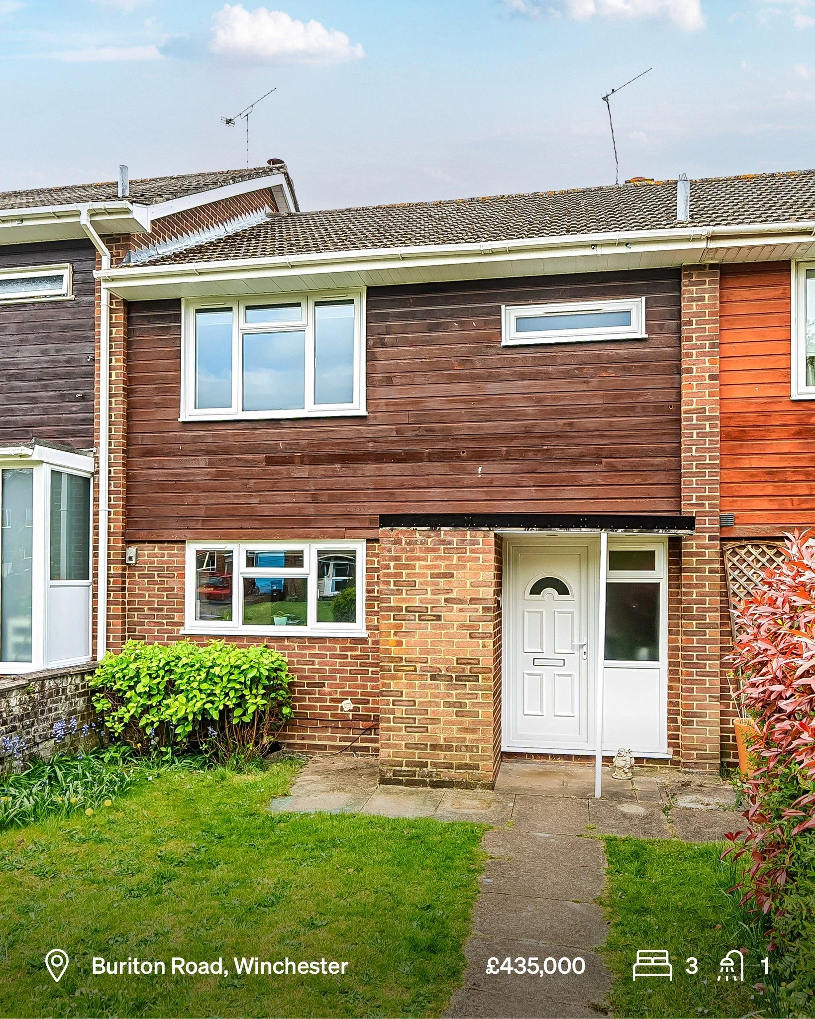 A move-in-ready, modern three-bedroom home in the heart of Harestock, priced at &pound;435,000. Beautifully modernised throughout, this stylish mid-terrace property offers contemporary living with thoughtful design, making it an ideal choice for fami