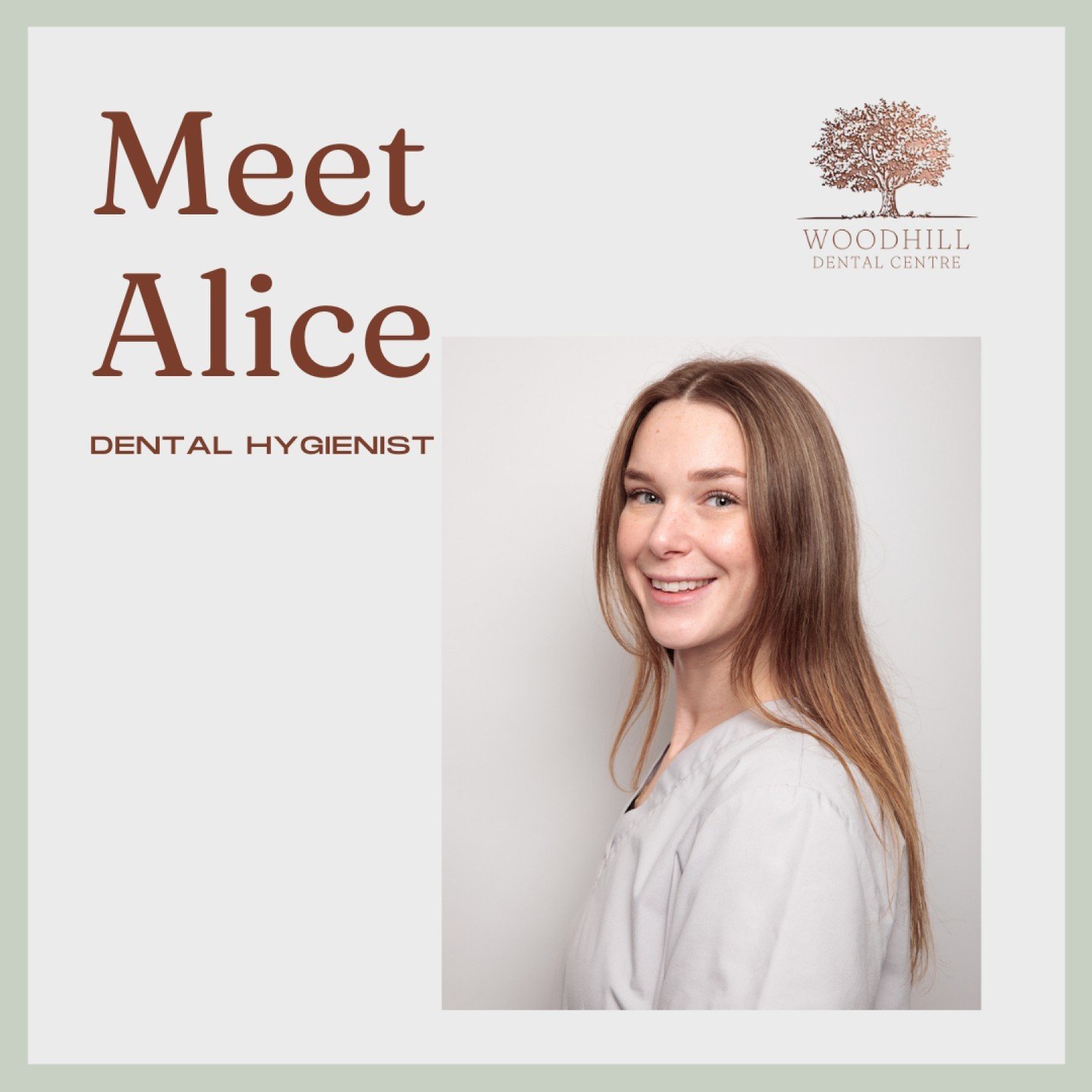 Meet the Team Monday - Introducing Alice! 

We're thrilled to introduce Alice, our dental hygiene expert!  With a Bachelor of Science in Dental Hygiene from the University of Portsmouth Dental Academy, Alice brings a wealth of knowledge about oral he