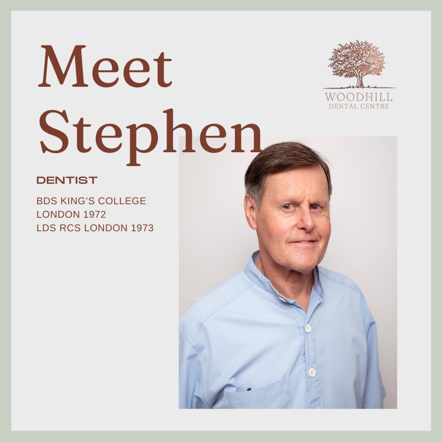 Meet The Team Monday: Introducing Stephen

Stephen is a highly experienced and dedicated member of our dental team. With over 50 years of experience in General Dental Practice, Stephen brings a wealth of knowledge and expertise to our practice.
Steph