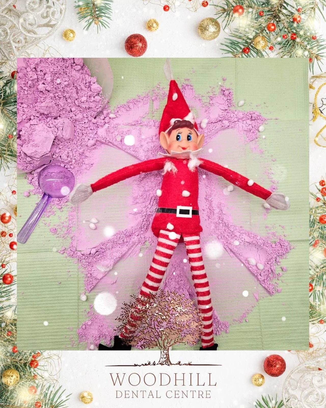 Woody has been making snow angels in our alginate impression material!!!!! What a naughty elf! 2 more working days for us at the dental centre! If you need us here is your reminder to call now! 01435 873070 📞