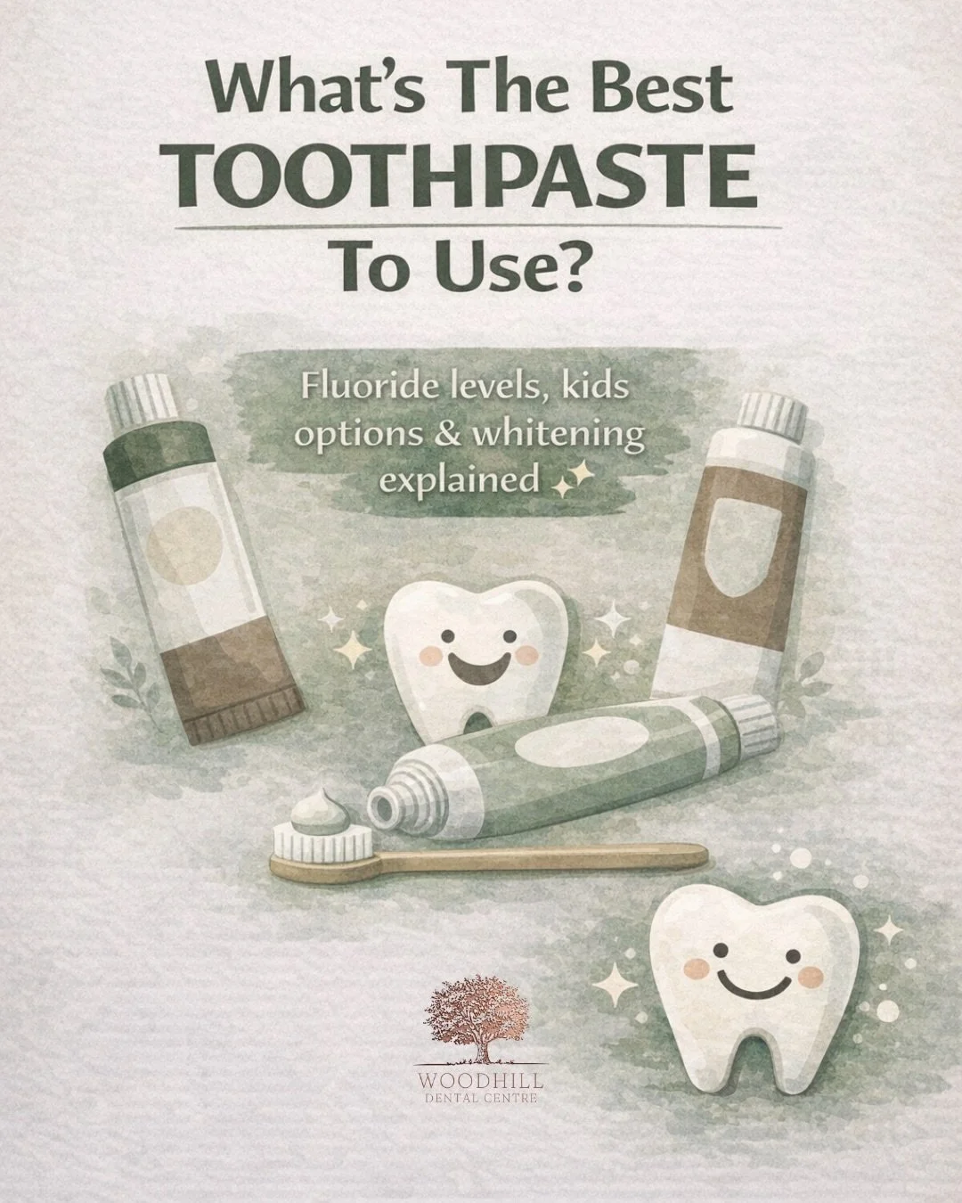 What&rsquo;s the best toothpaste to use? 🦷

The most important ingredient to look for is fluoride. Fluoride helps strengthen enamel, prevent cavities, and protect your teeth from decay.

Most adults should choose a toothpaste with 1450ppm fluoride, 