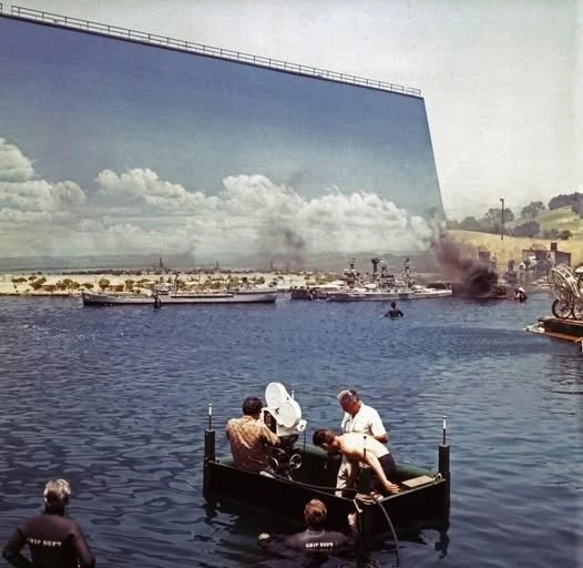 Filming Tora! Tora! Tora! in the Century Ranch Sky Pool where the lower parking lot is now.