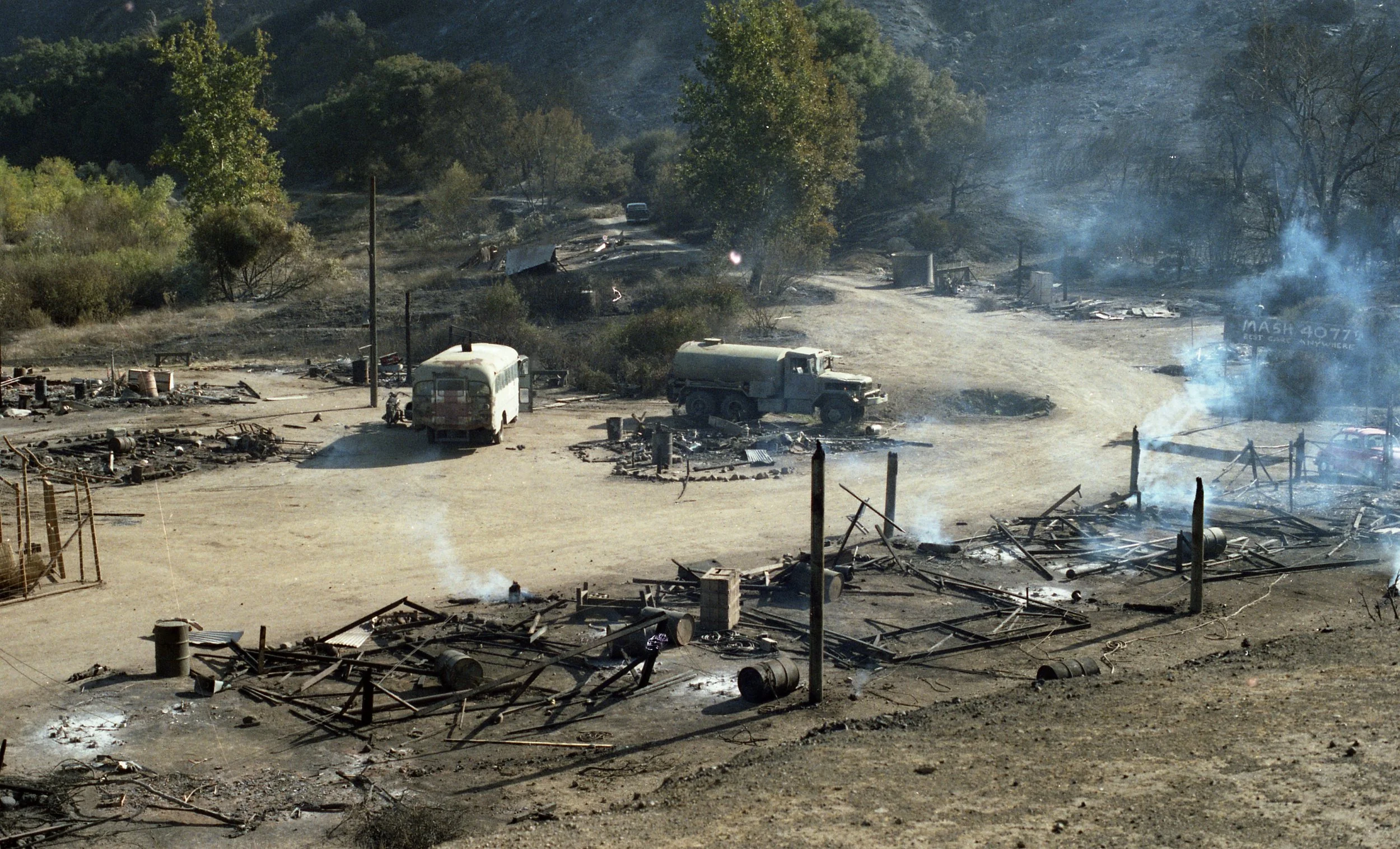 Wildfire swept through MASH site in 1982, which was worked into the show finale.