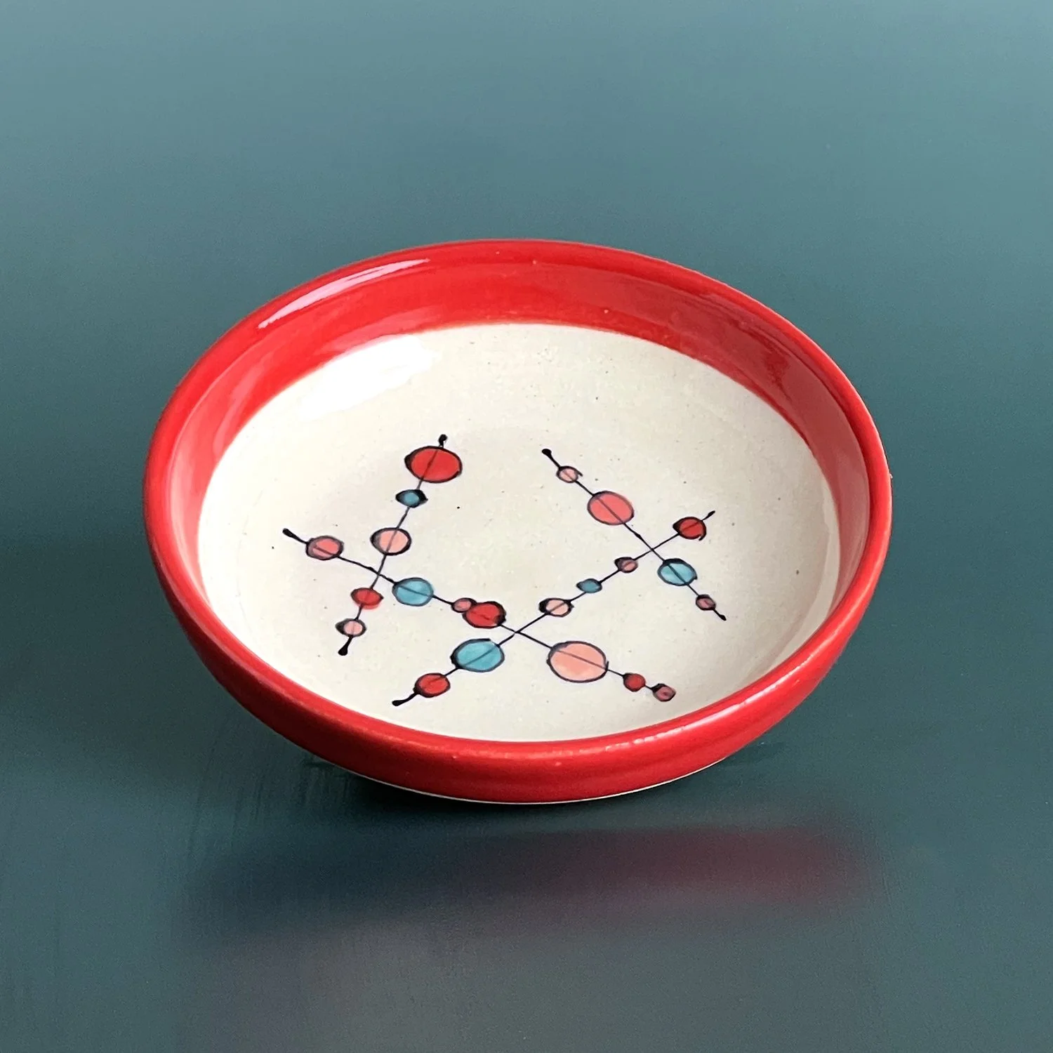 Baubles Collection - Handmade Ceramic Mini Dip Bowl: Red