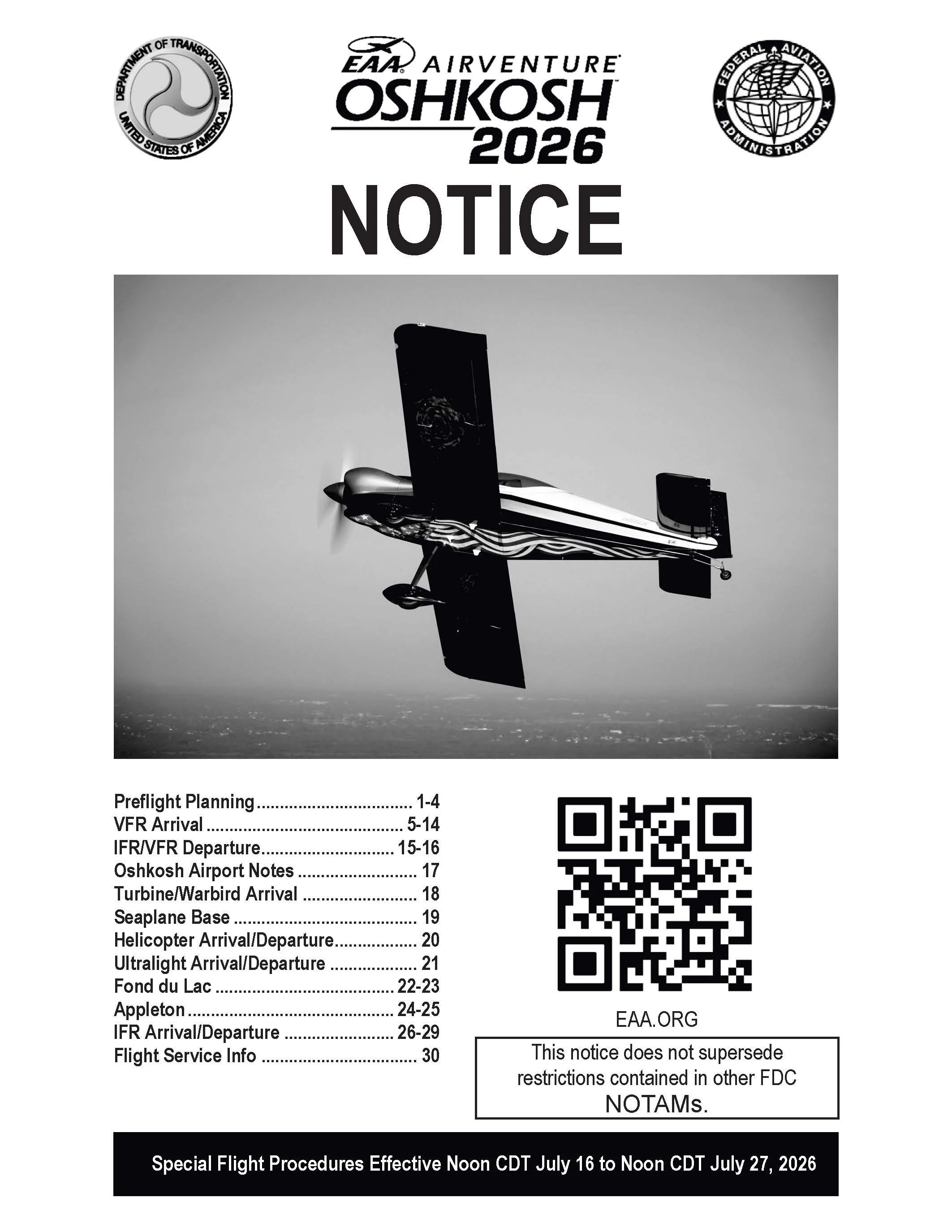 AirVenture Oshkosh 2026 Notice