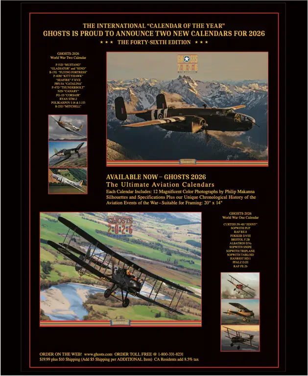 Ghosts 2026 Aviation Calendars