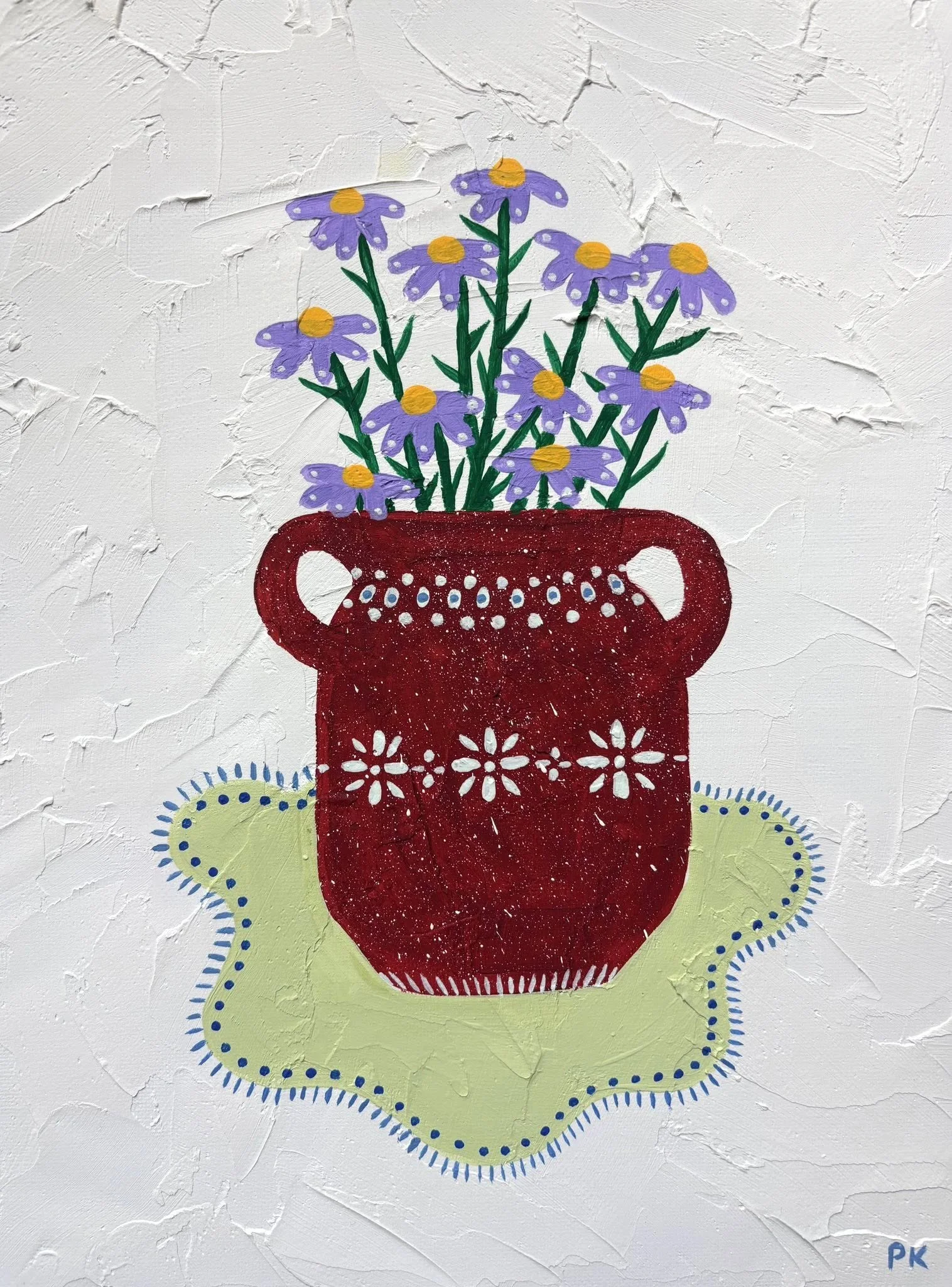 Purple Bouquet in a Vase- 9"x12" Original Painting