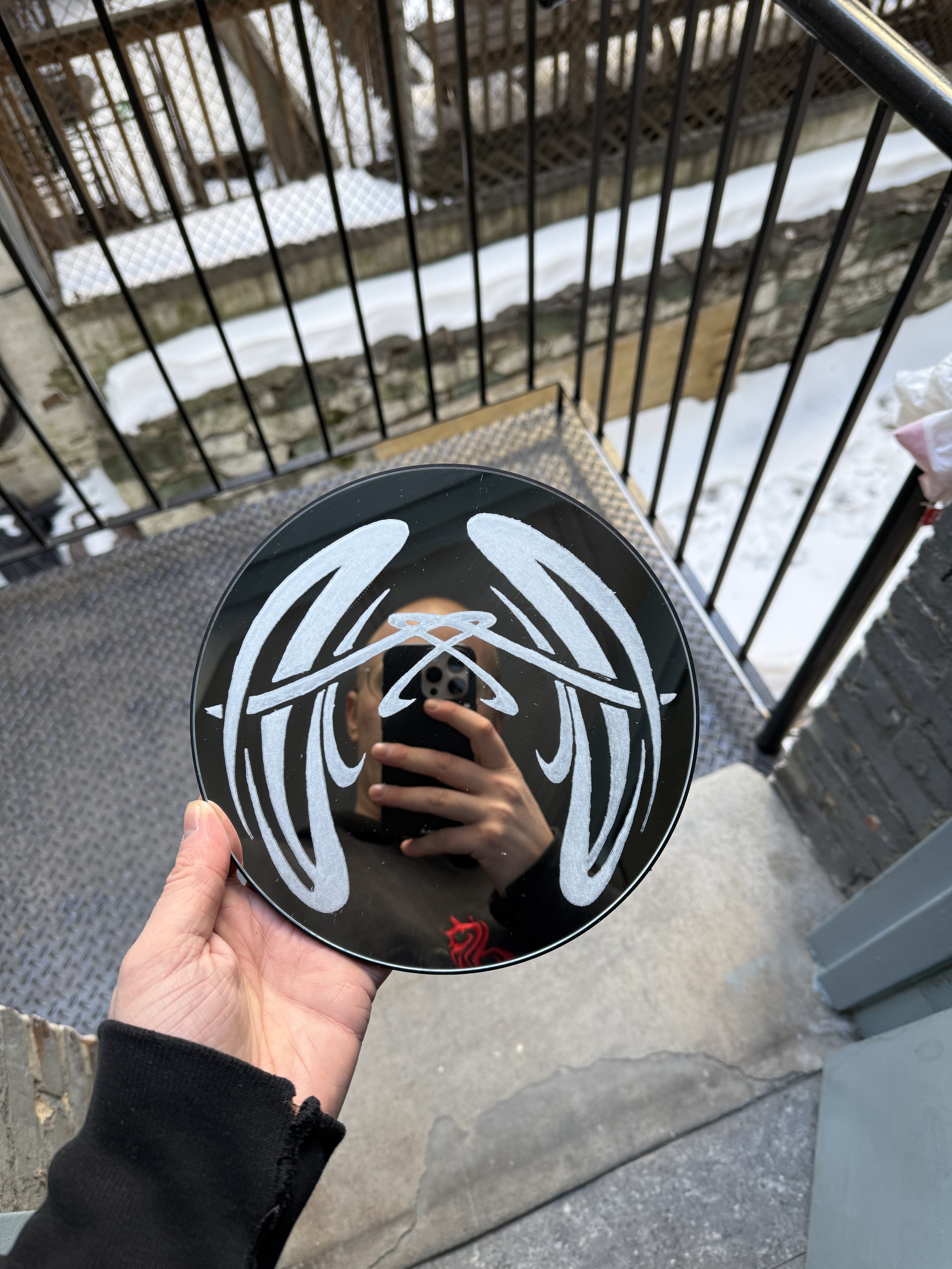 Abstract Flash M001 8" Etched Mirror