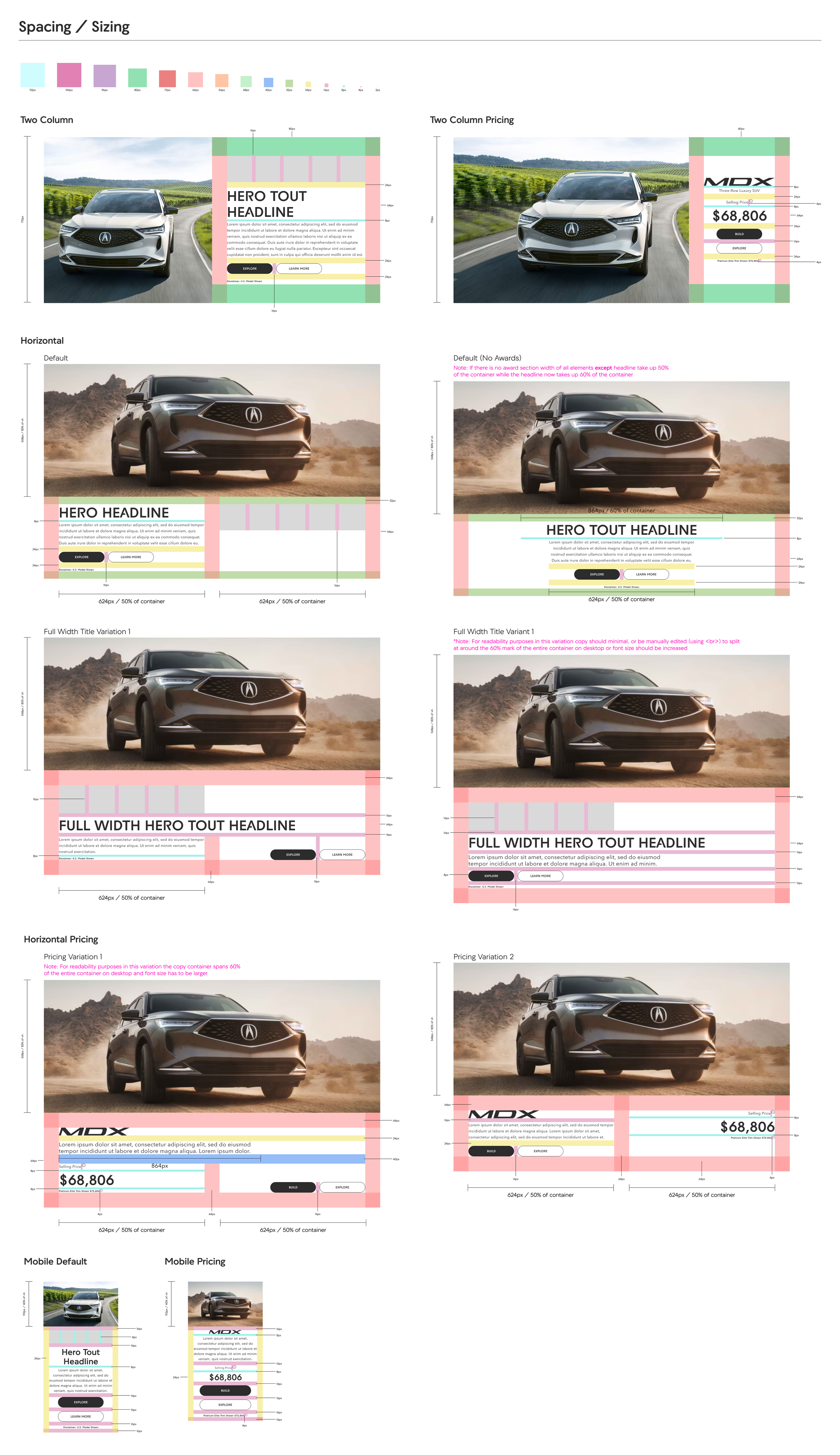 Spacing guidelines