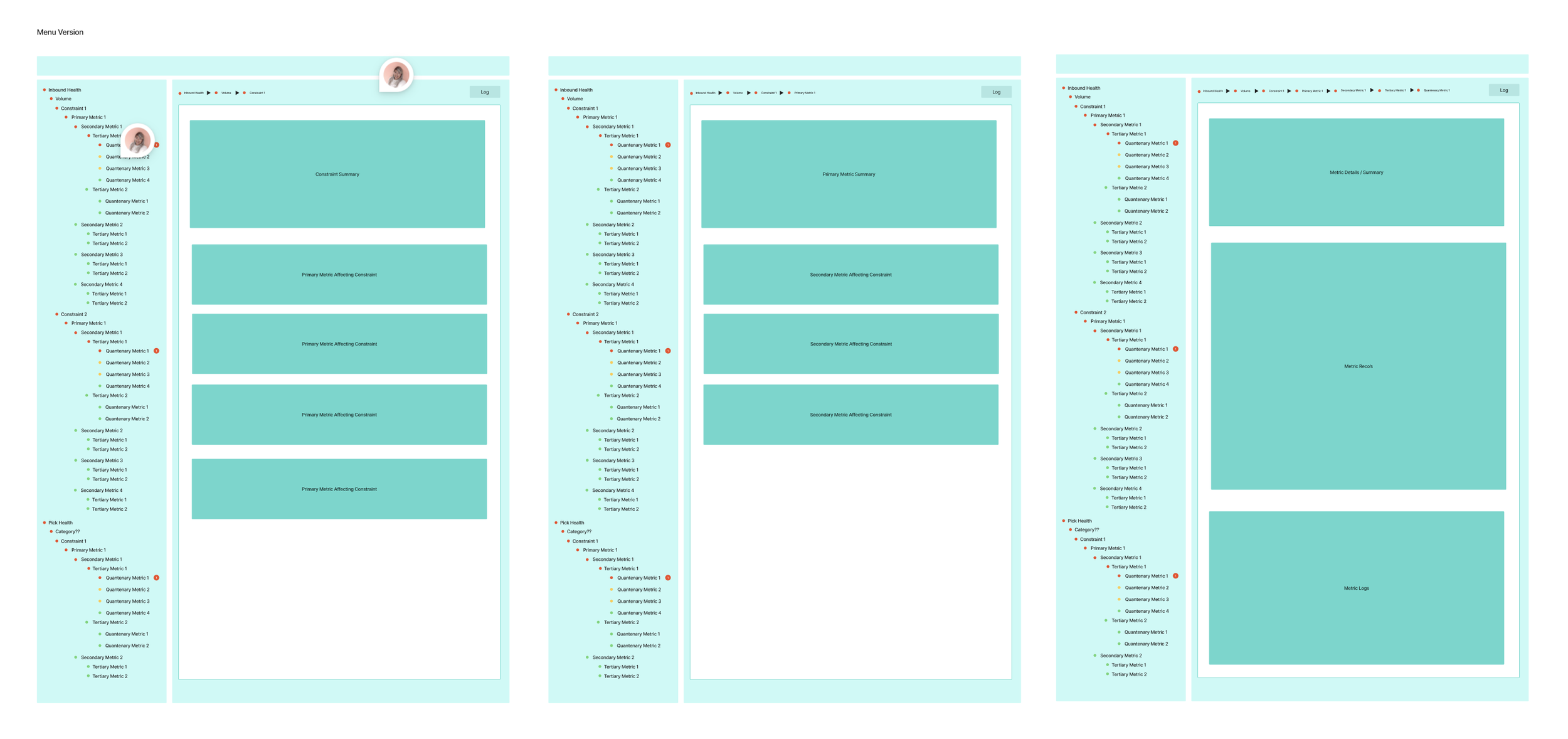 Side menu approach