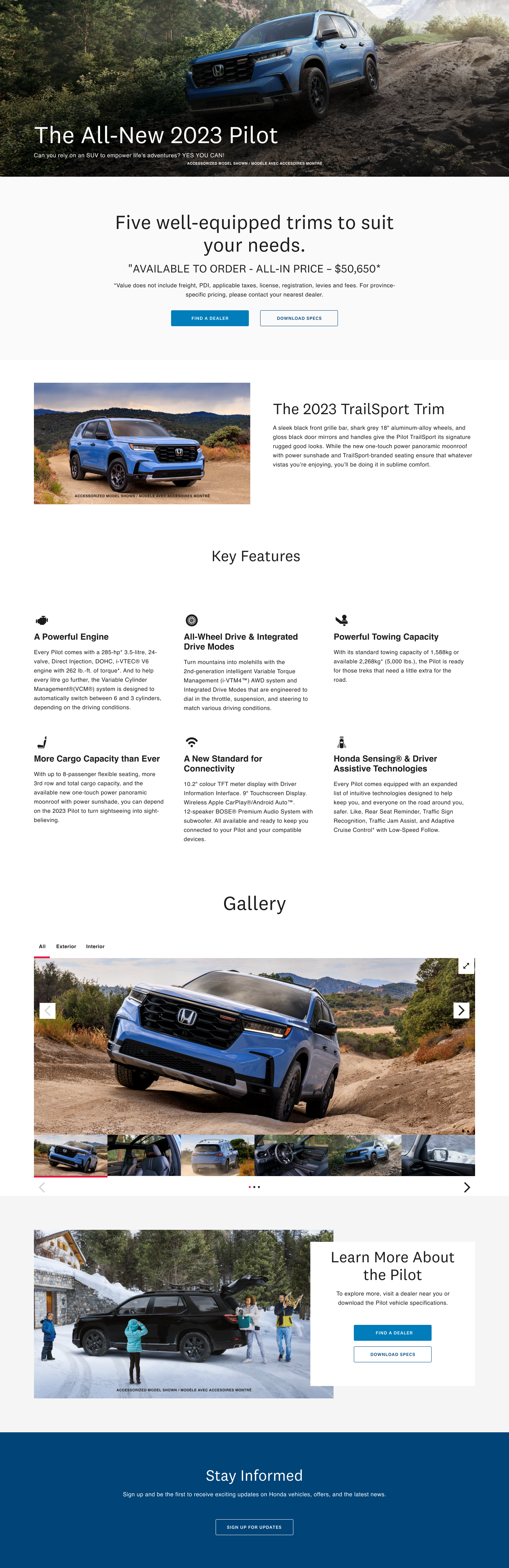 Honda Pilot Interim Page