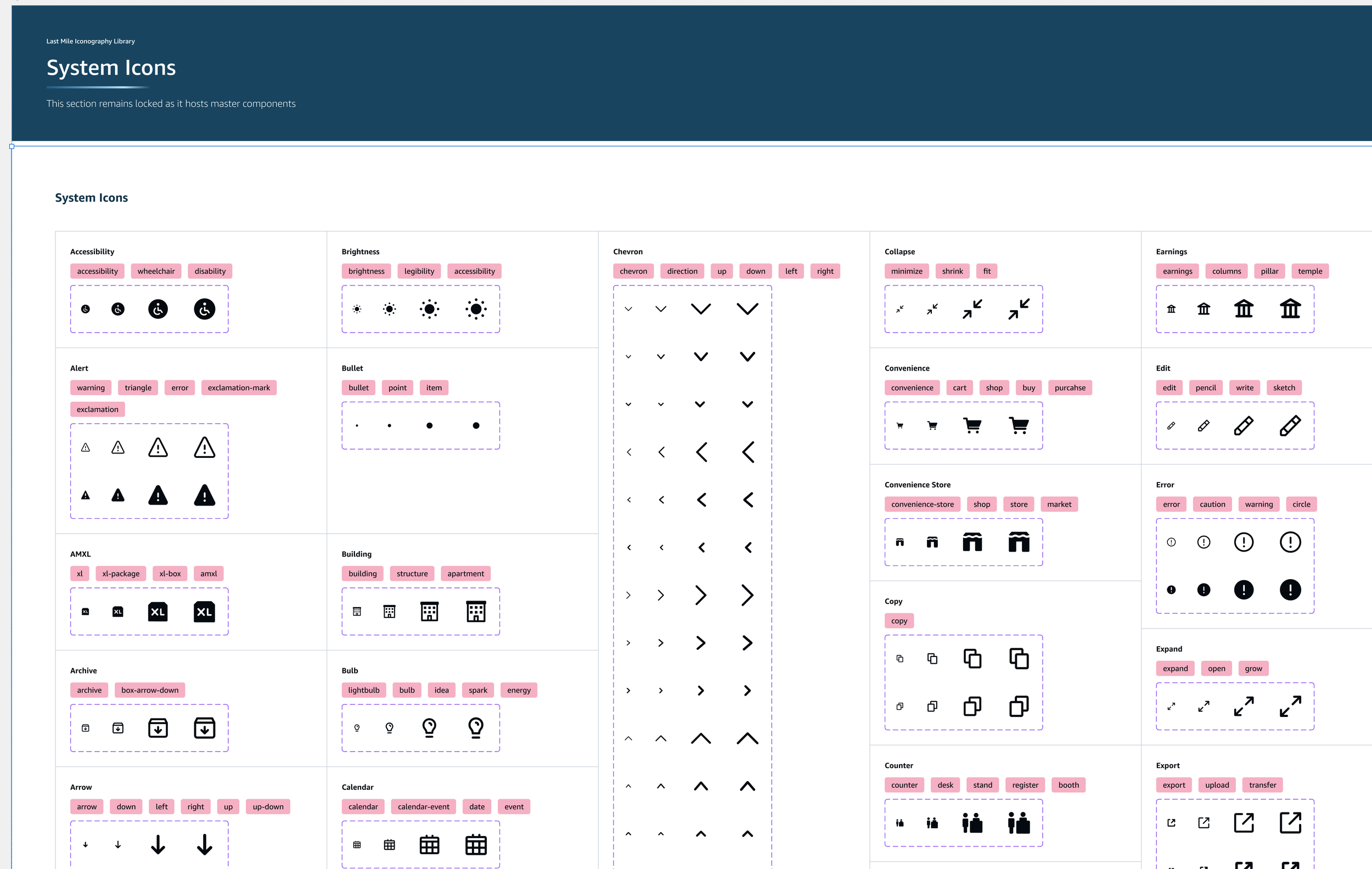 After: System icon tags for searchability