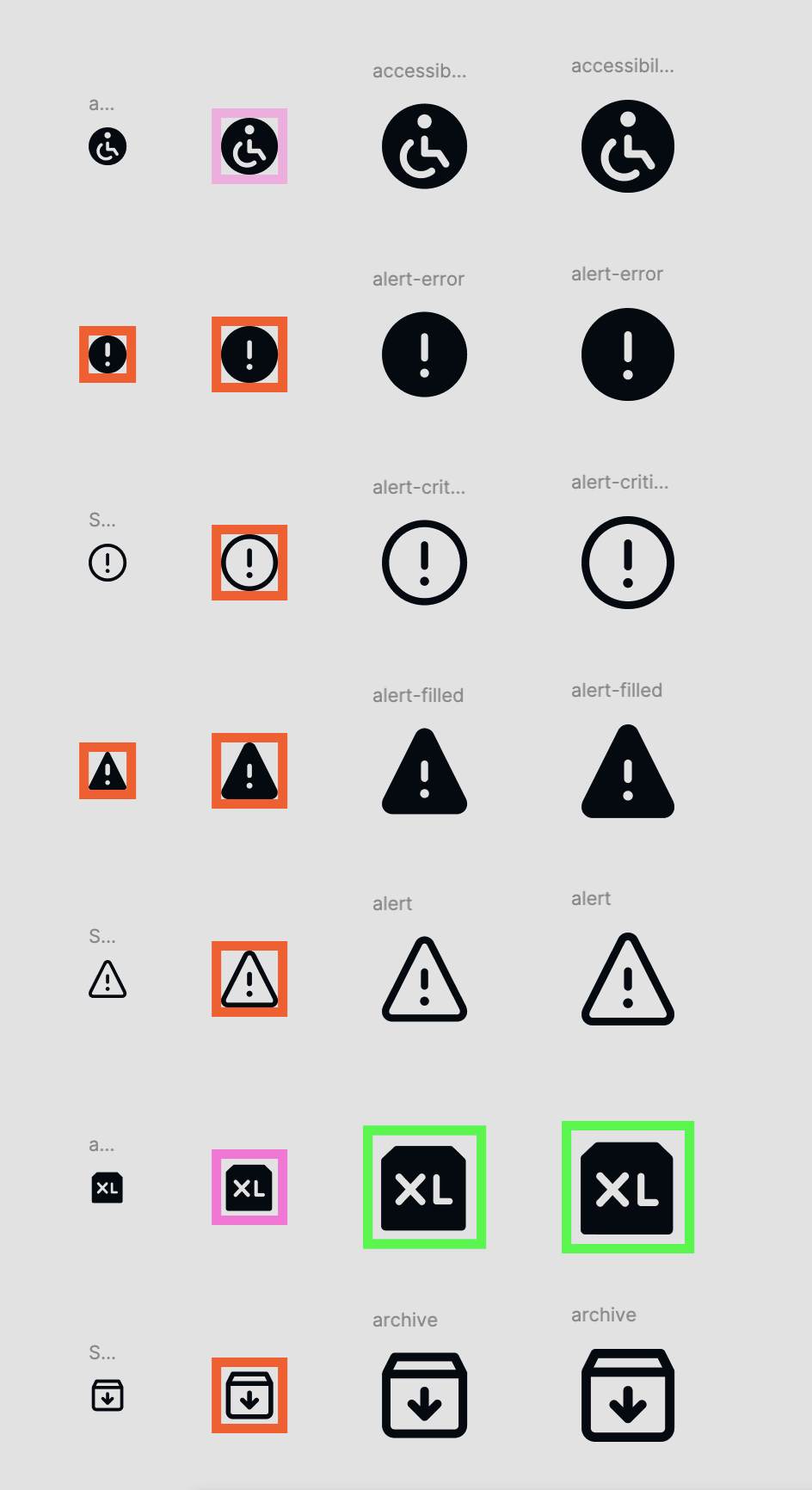 During: Icon audit