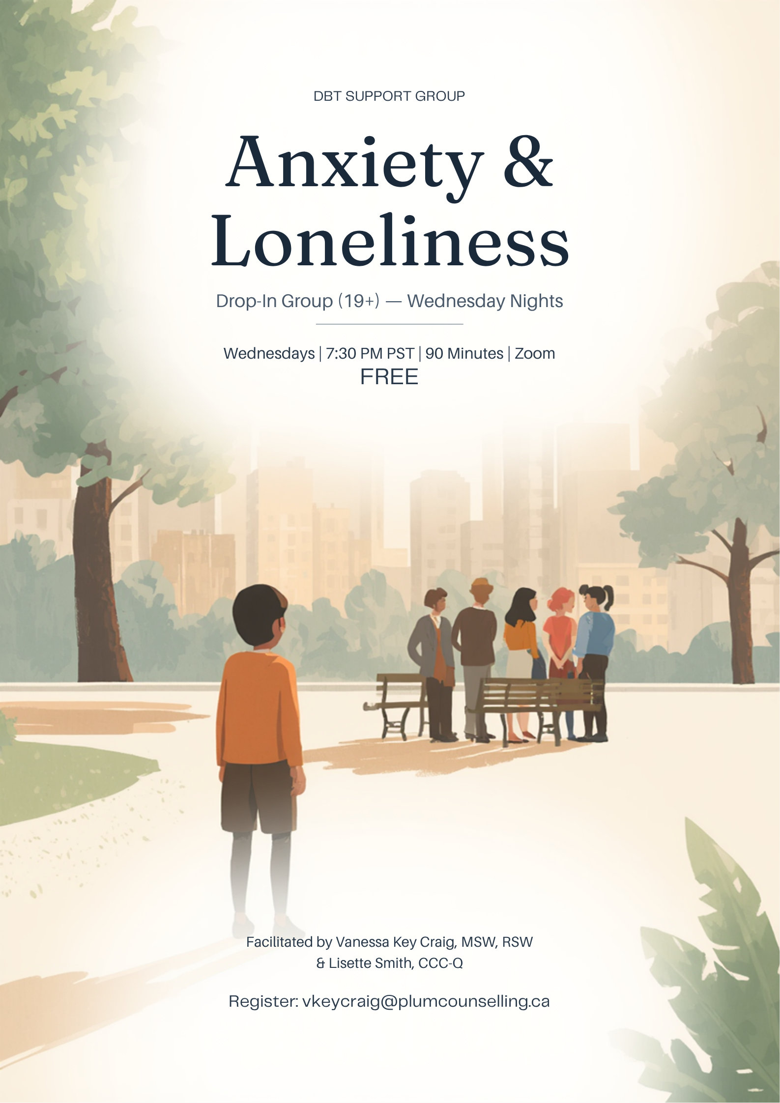 DBT Anxiety &amp; Loneliness Drop-In Group (19+) — Wednesday Nights