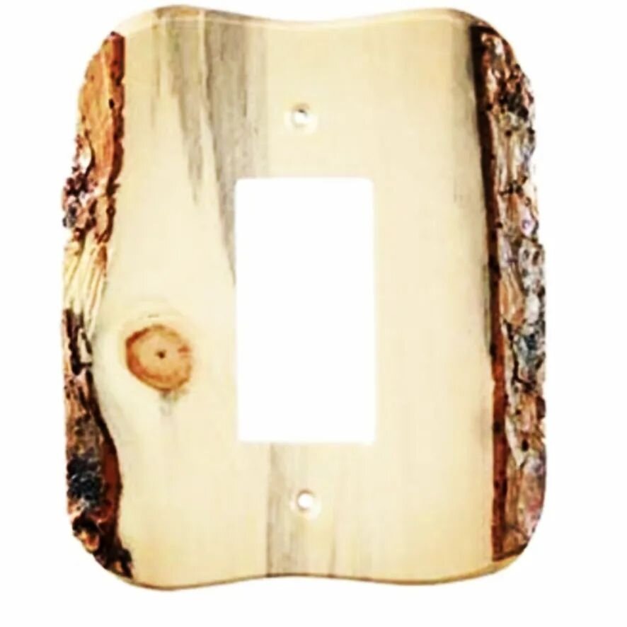 682760: Rustic Single Rocker Switchplate in Blued Pine. Every #switchplate design comes in Rustic or Traditional style. 

#wallplates #switchplates #wood #sustainable #diyhomedecor #interiordesign #knobs #pulls #cabinethardware #woodhardware #natural