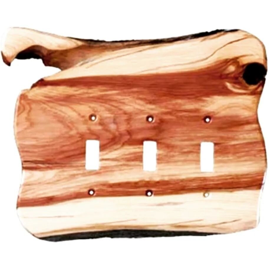 682218: Rustic Triple Toggle Switchplate in Juniper. Look at this #woodwallart