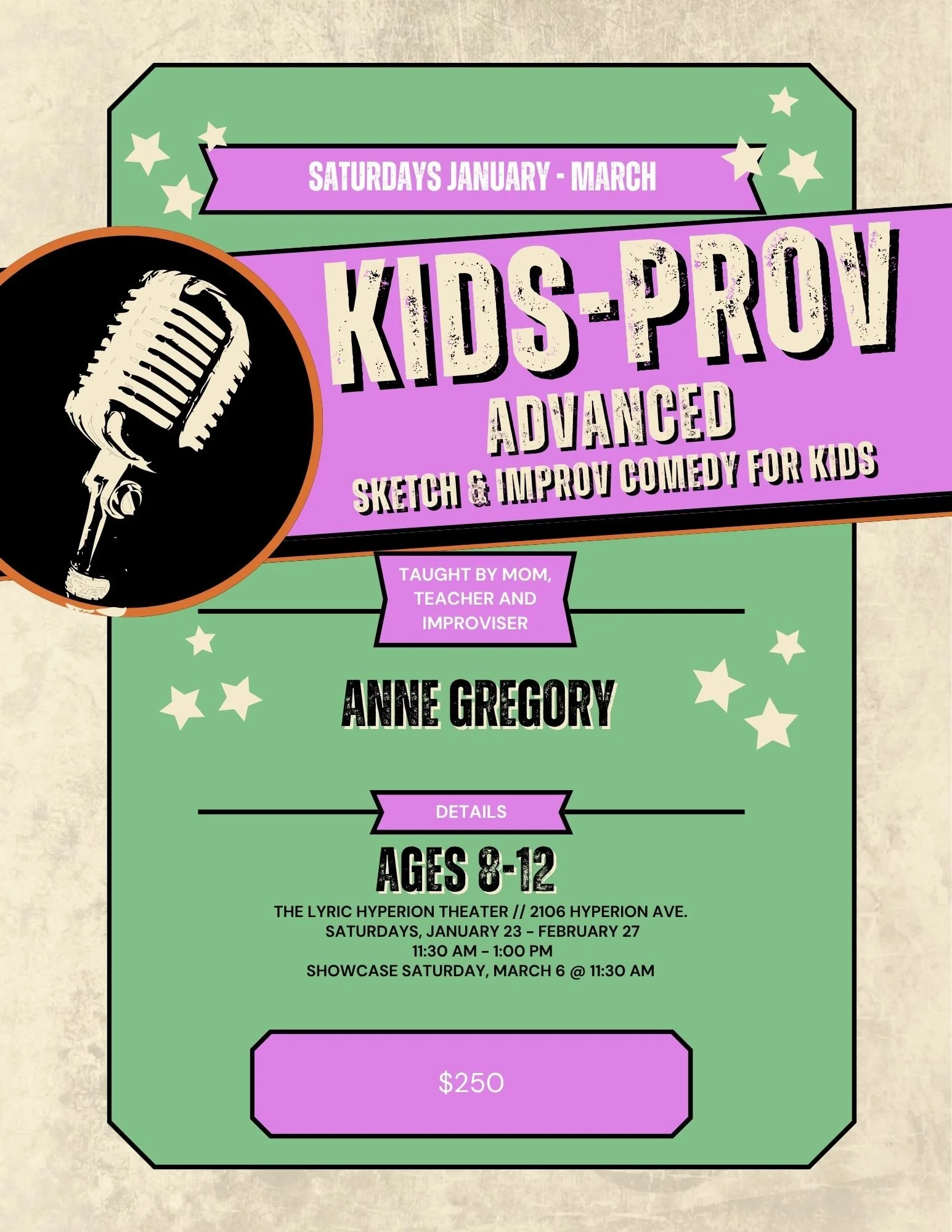 Kids-Prov ADVANCED Sketch and Improv Comedy // January - March 2027