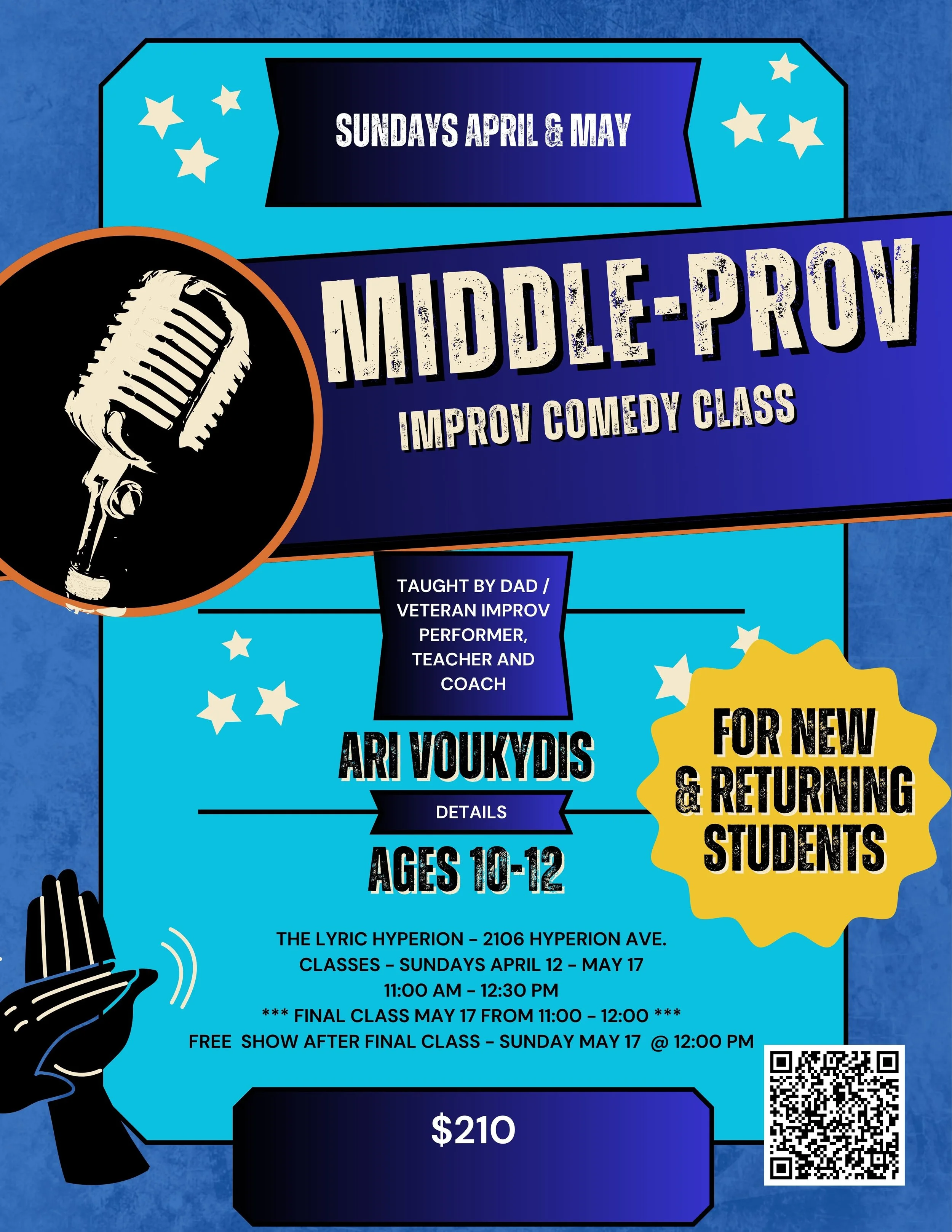 Middle-Prov Improv Comedy Class for Tweens // March and April 2026