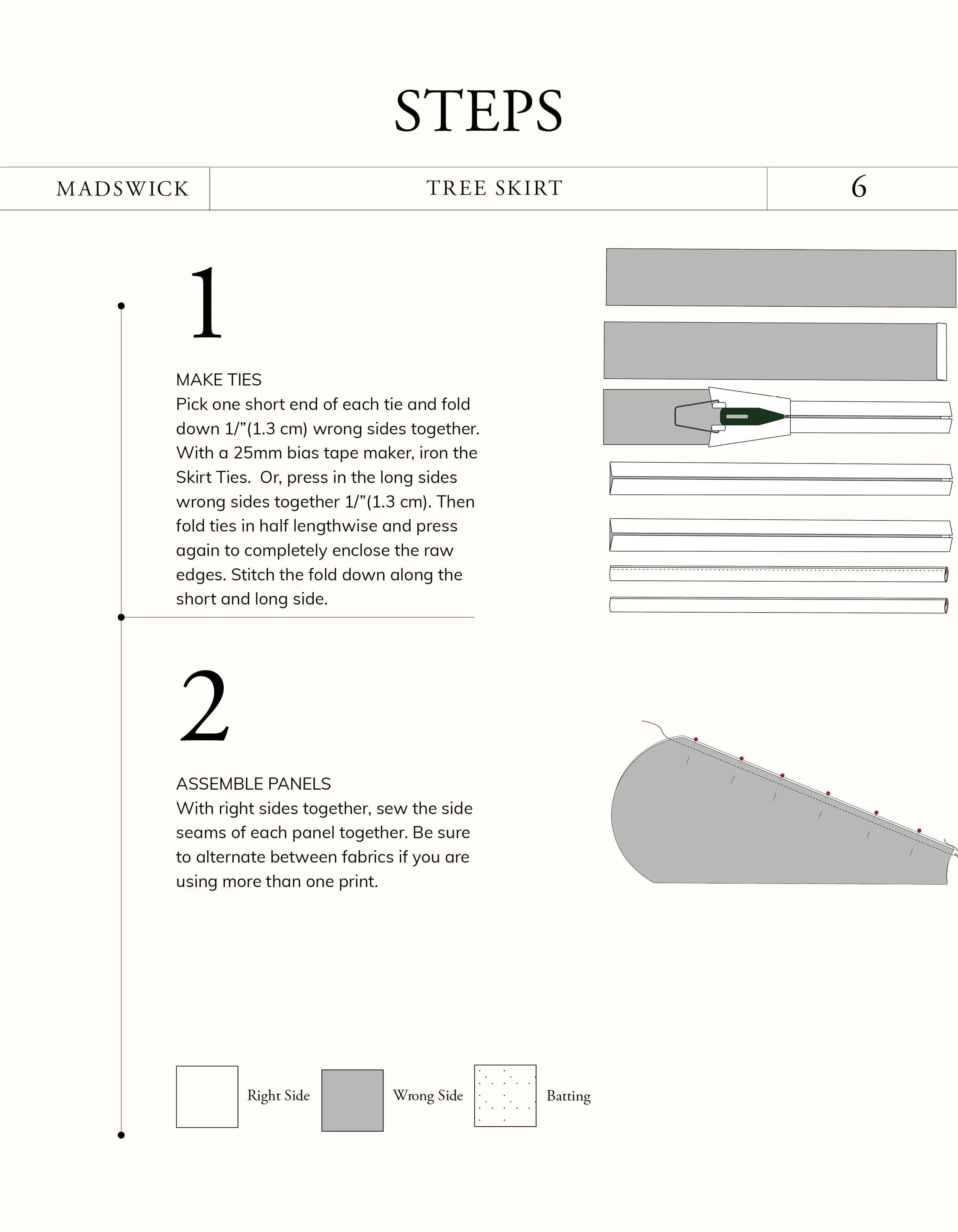 Reversible Scalloped Tree Skirt Sewing Pattern Digital Download