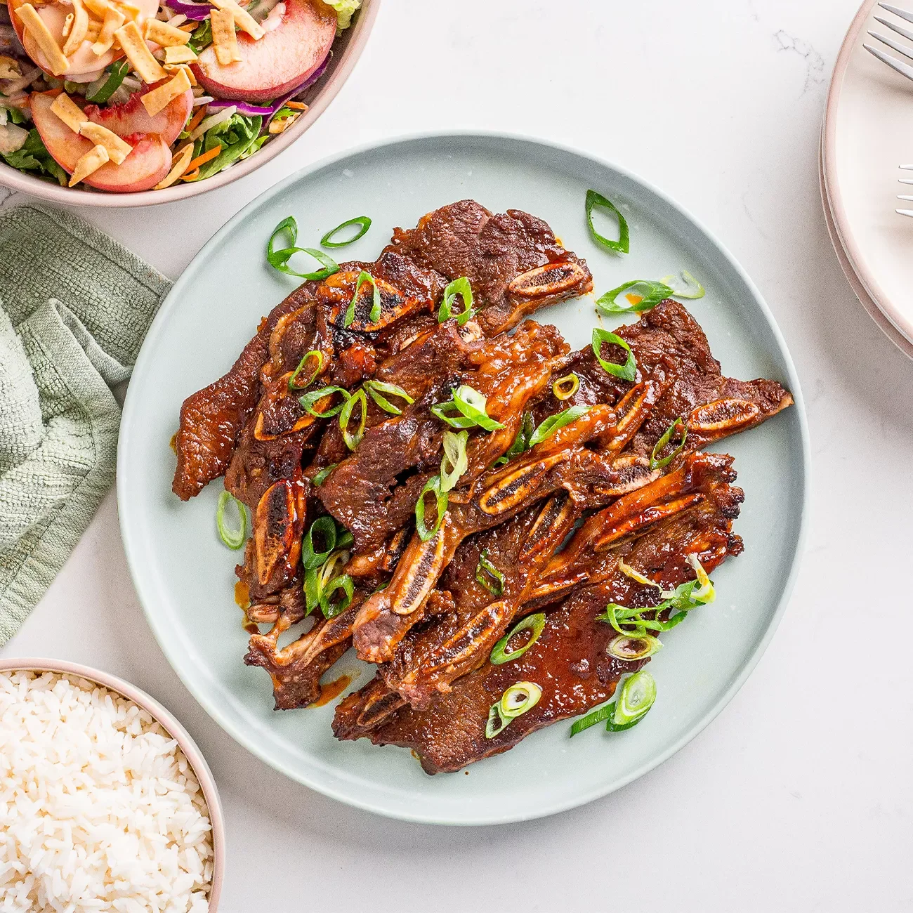 Quick Korean-style ribs with gochujang drizzle