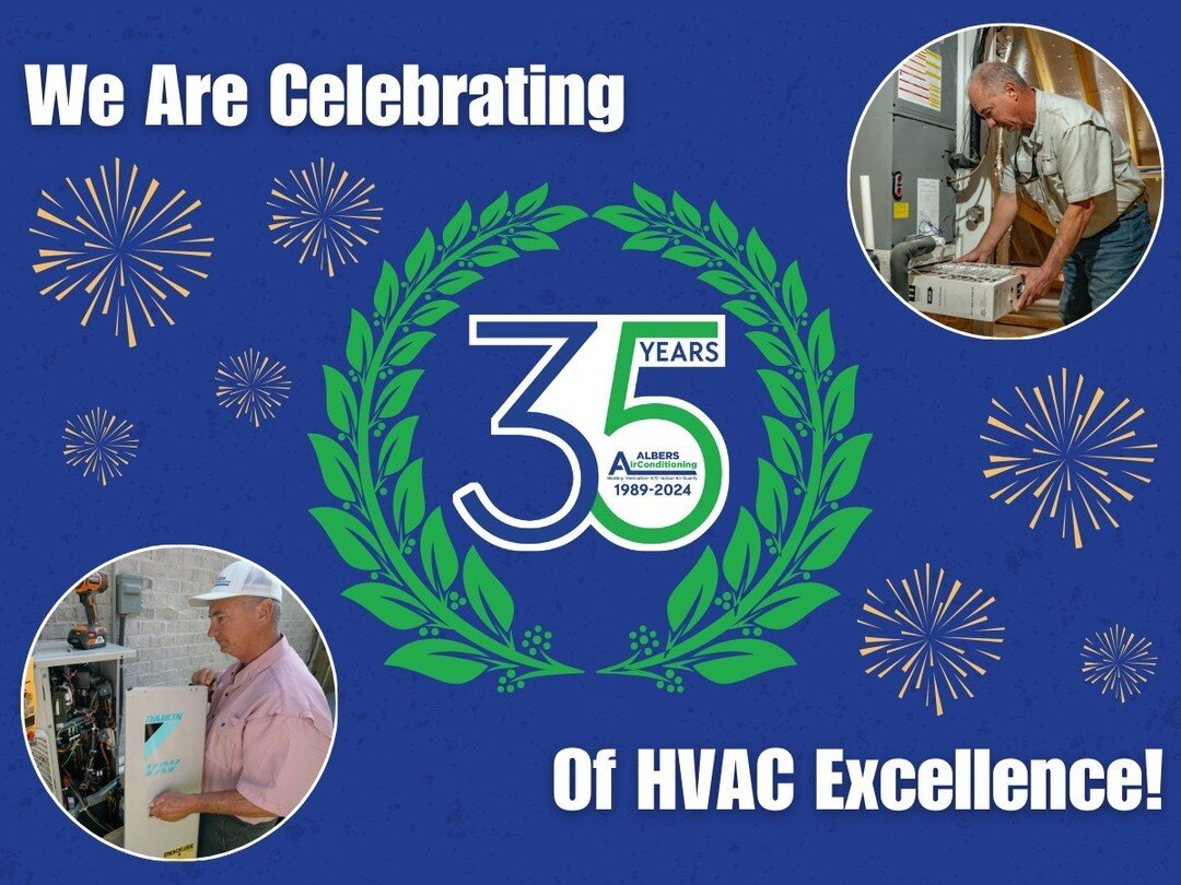Cheers to 35 years of excellence and innovation! Join us in celebrating a milestone of dedication and service at Albers Air Conditioning. For three and a half decades, we've been your trusted partner in keeping homes comfortable and cool. Here's to m