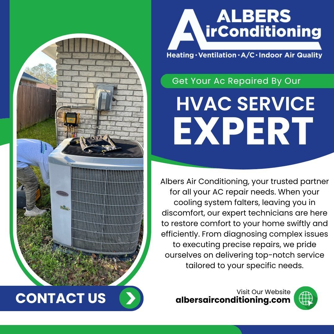 Don't let the heat get you down! Trust Albers Air Conditioning for prompt and reliable AC repairs. Our expert technicians are here to restore your comfort and keep you cool all summer long. Schedule your repair today and beat the heat with confidence