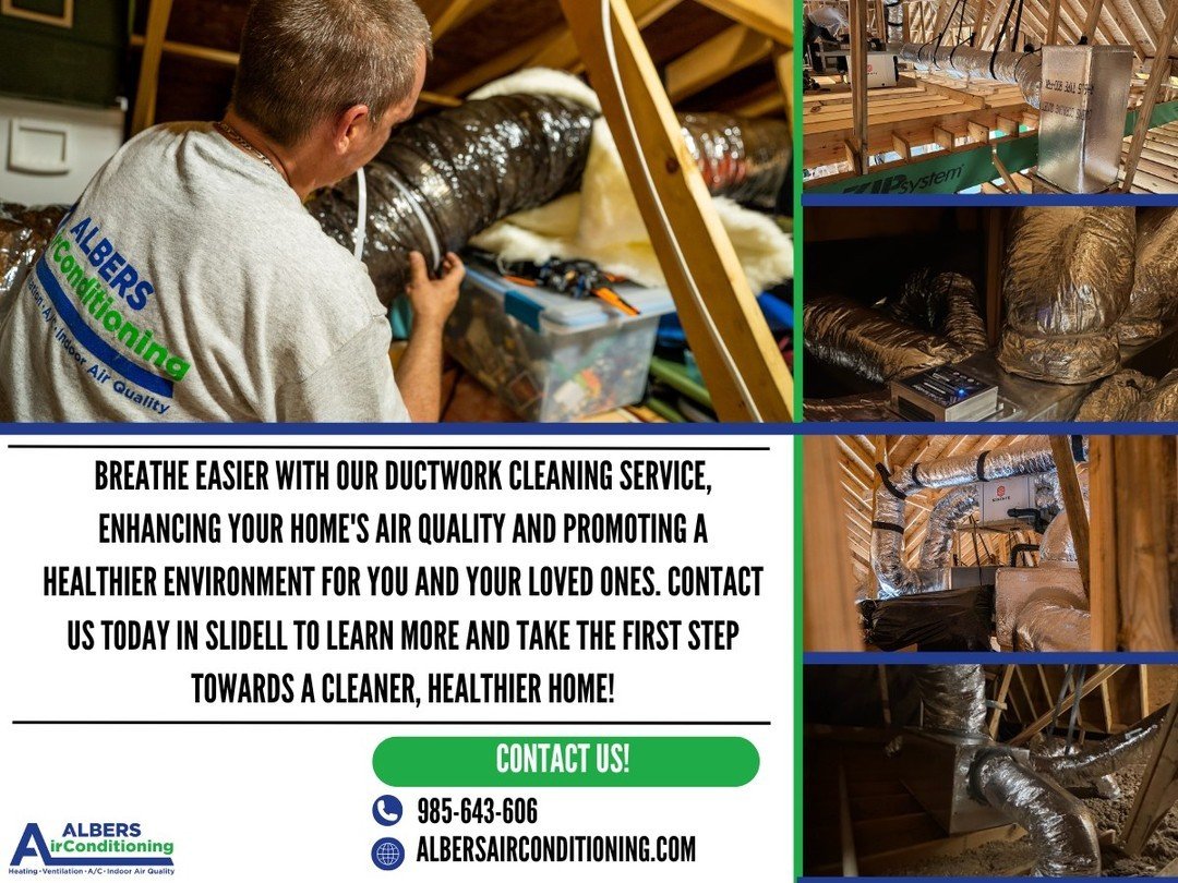 Breathe easier with our ductwork cleaning service, enhancing your home's air quality and promoting a healthier environment for you and your loved ones. Contact us today in Slidell to learn more and take the first step towards a cleaner, healthier hom