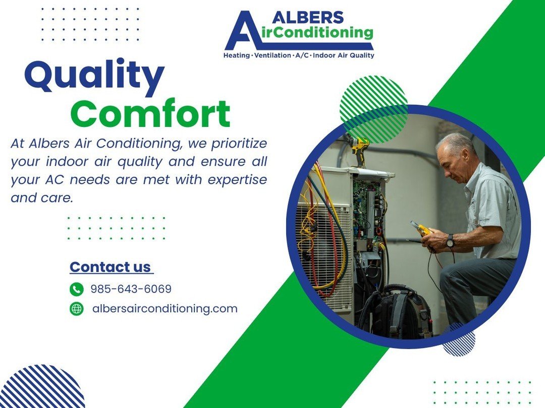 At Albers Air Conditioning, we prioritize your indoor air quality and ensure all your AC needs are expertly addressed with care. Rest assured, your comfort is our top priority. Get in touch with us today for superior service and peace of mind!⁠
⁠
⁠
⁠