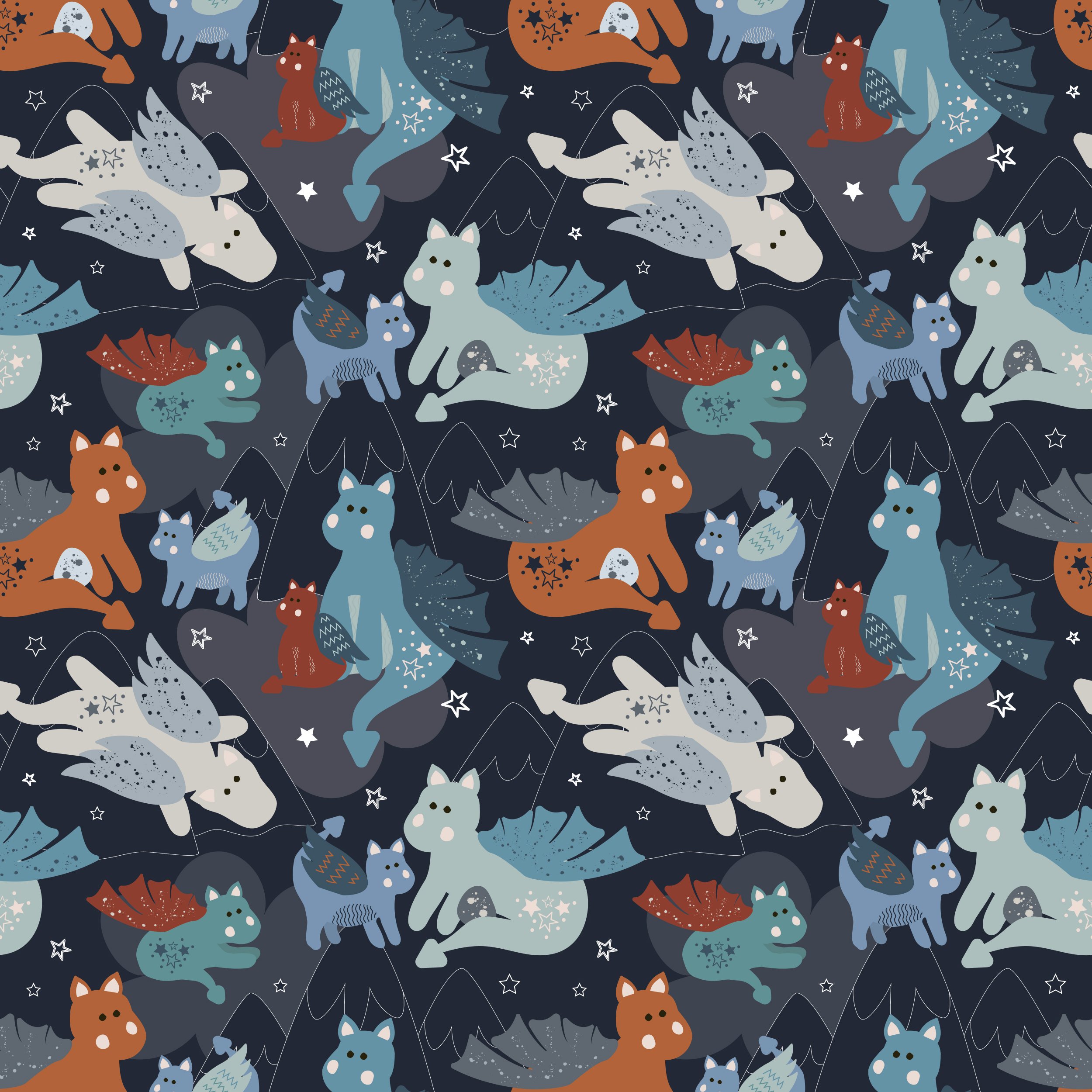 Dragons Navy 4-tile.jpg