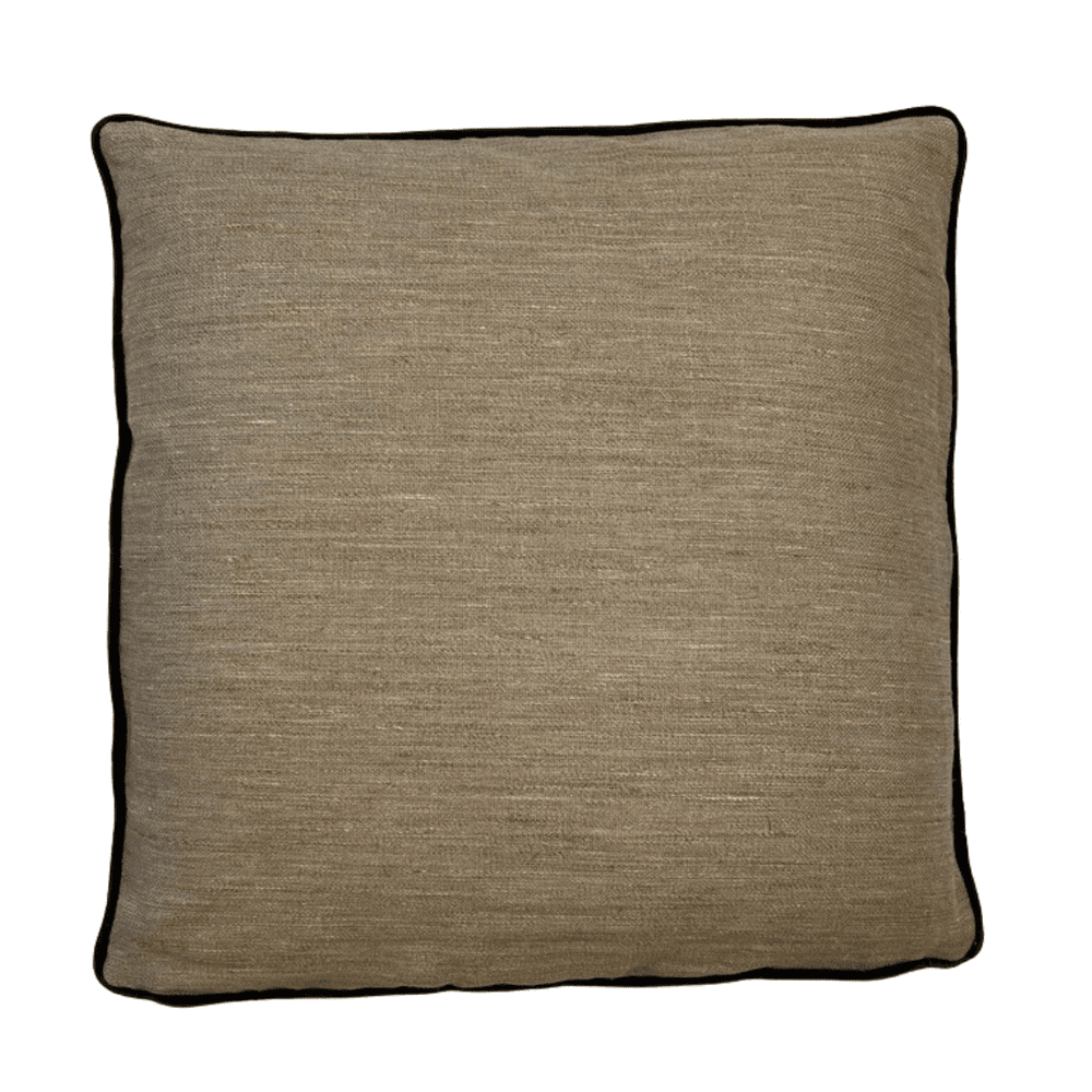 Neutral Scatter Cushion with Deep Green Contrast Piping