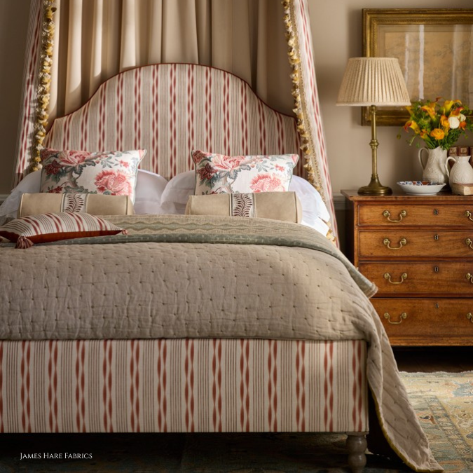 Faringdon Bed in James Hare Fabrics