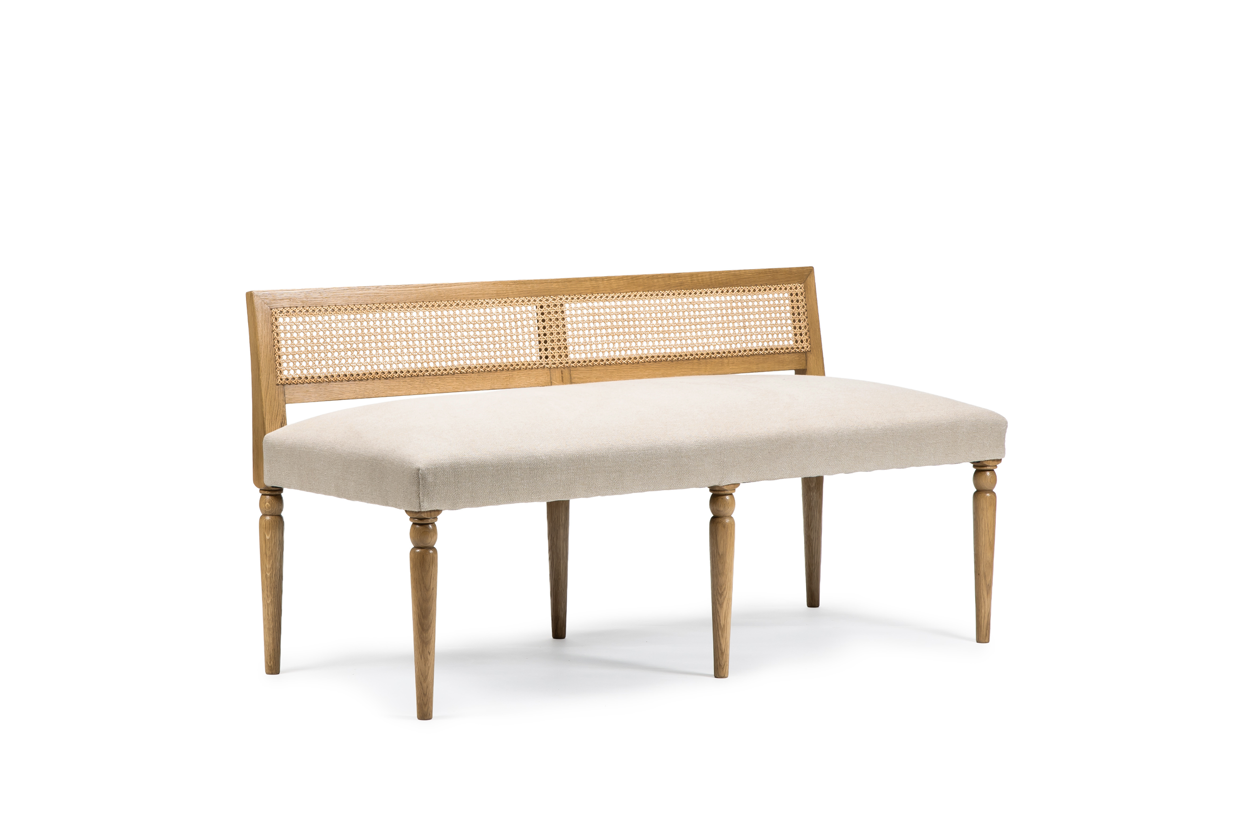 Kingham Bergere Bench three quarter