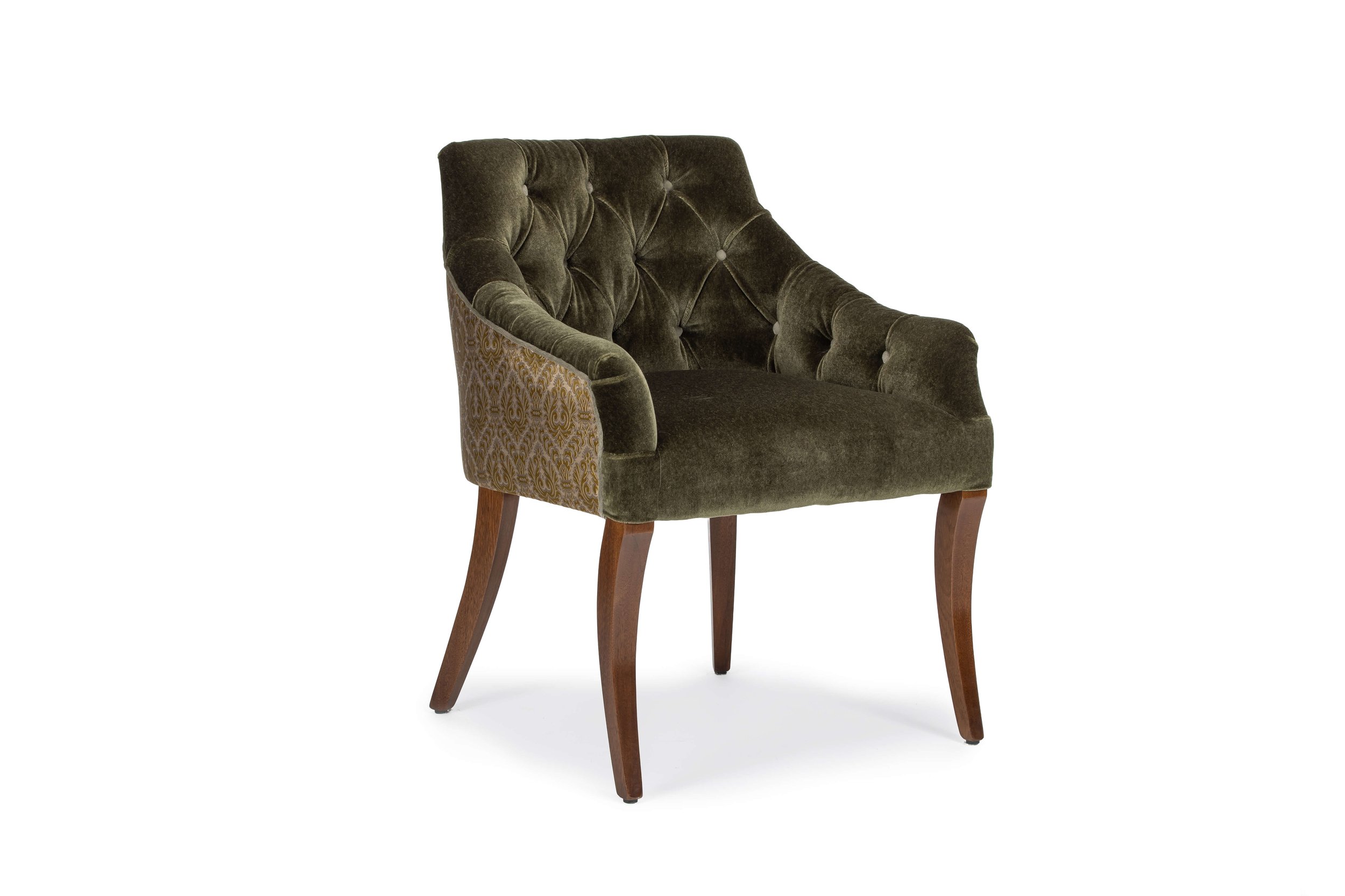 Tayman Velvet Chair Three quarter View