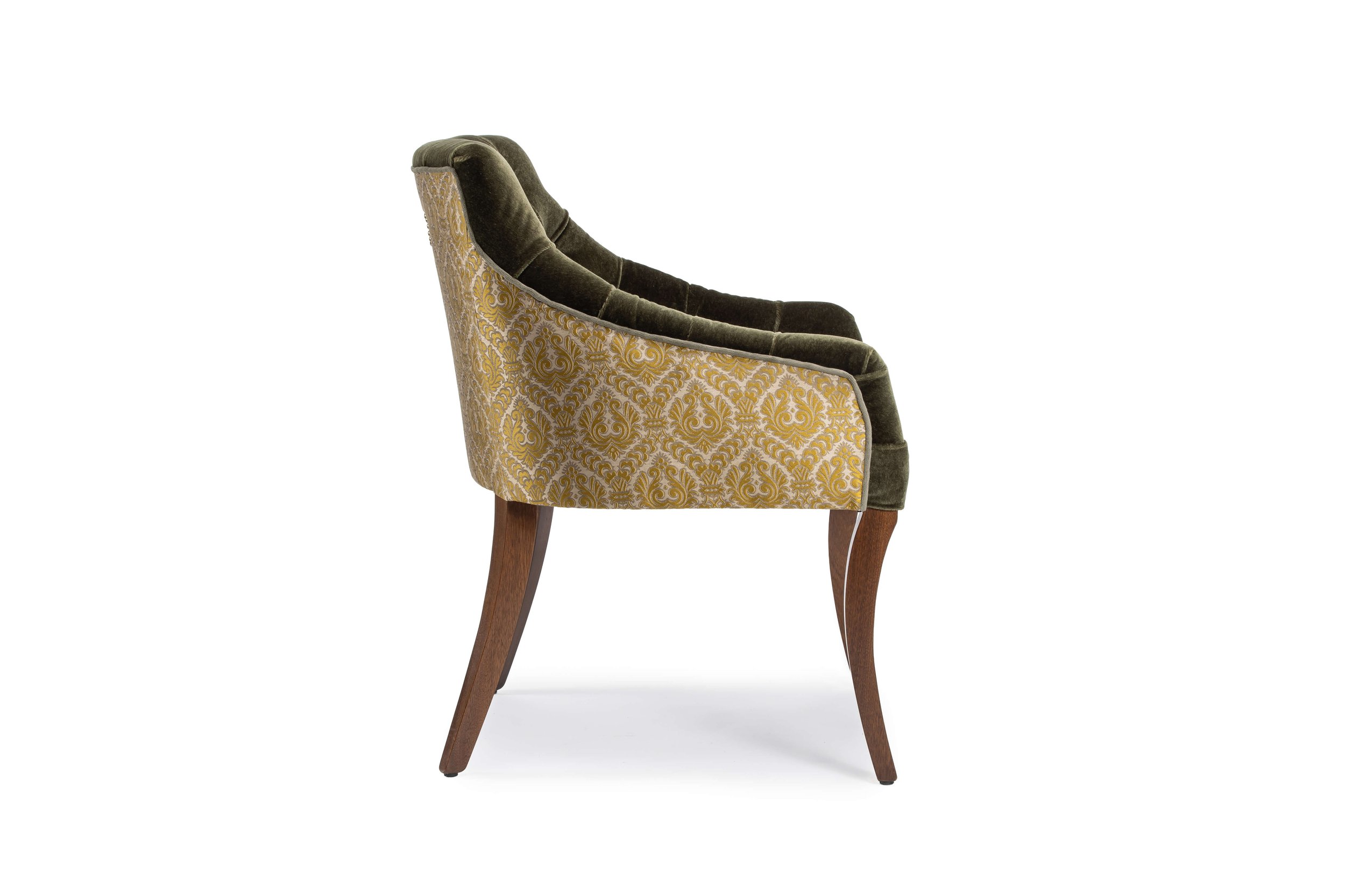 Tayman Velvet Chair Side View