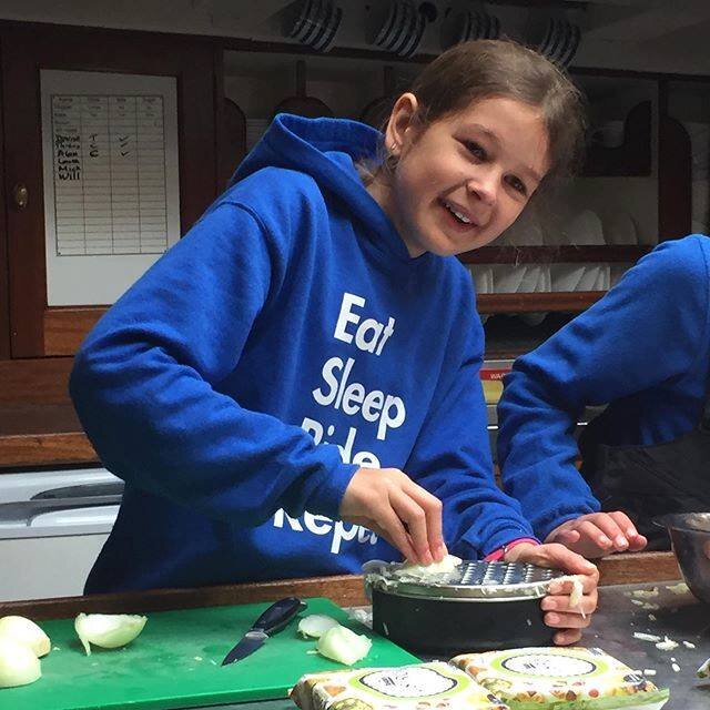 #ThrowbackThursday to homemade sausage rolls on Queen Galadriel! We encourage all groups to take an active role in prepping and cooking meals onboard as part of our residentials. 

#youthwork #sailing #sailtraining #food