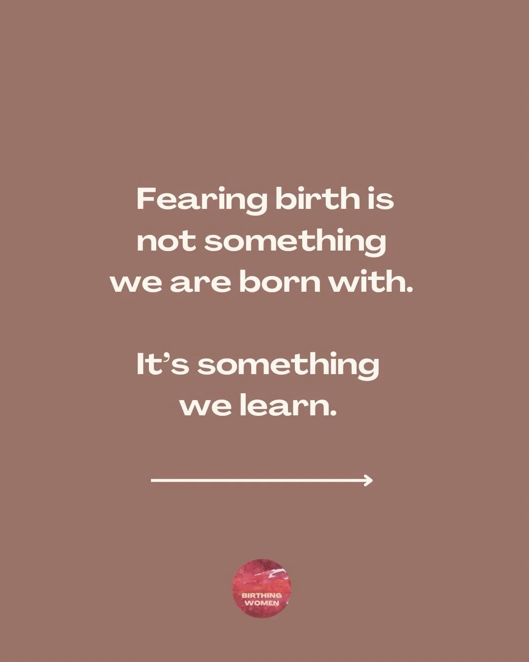 Fearing birth is not something we are born with. It&rsquo;s something we learn 🌪️
 Our fear of birth grows out of a system that wants to control women&rsquo;s bodies in pregnancy, birth, and postpartum &mdash; measuring, regulating, and interfering 