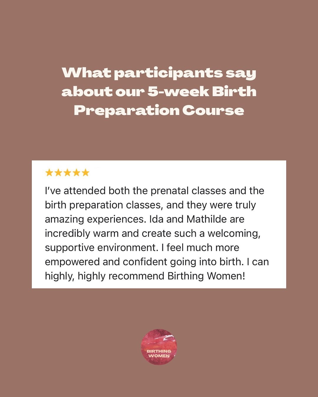 🌀Our 5-week birth preparation course🌀

Our next courses begin April 30 and May 26 and we are so excited to invite more women and their partners into our womb space! 

Here&rsquo;s what you can expect:

🕯️ 15 hours of in-depth birth preparation 
🕯