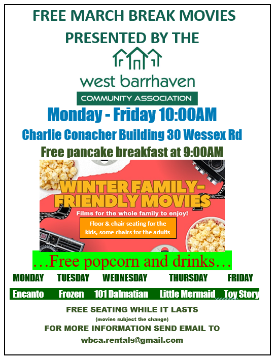 March break: Free movies