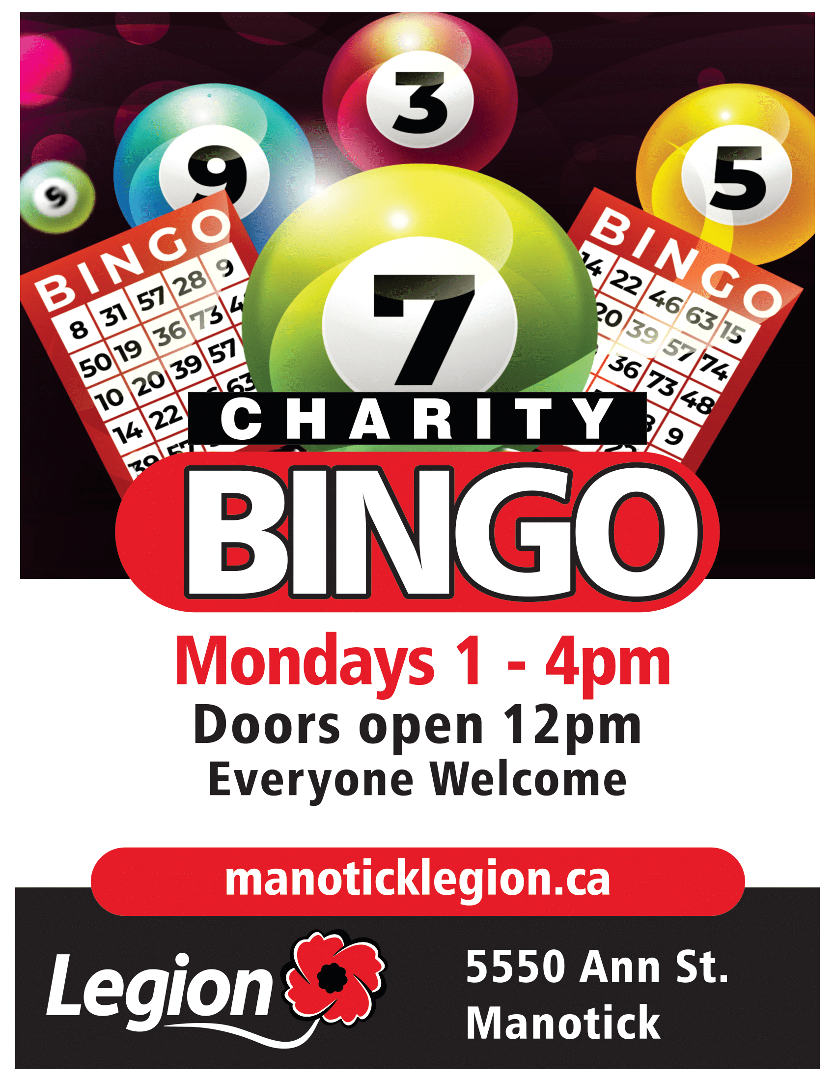 EVERY MONDAY: Charity Bingo