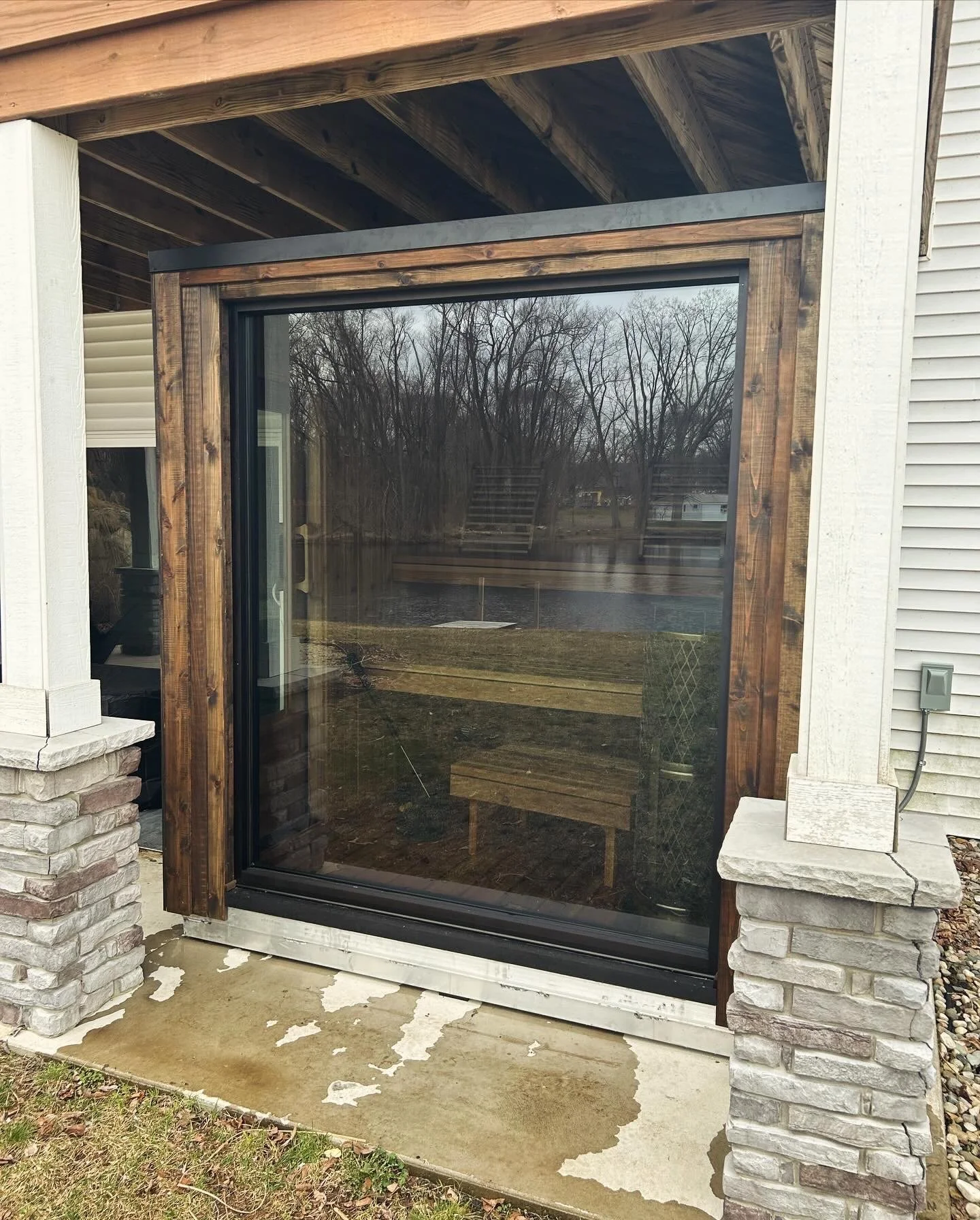 Sauna under deck large window