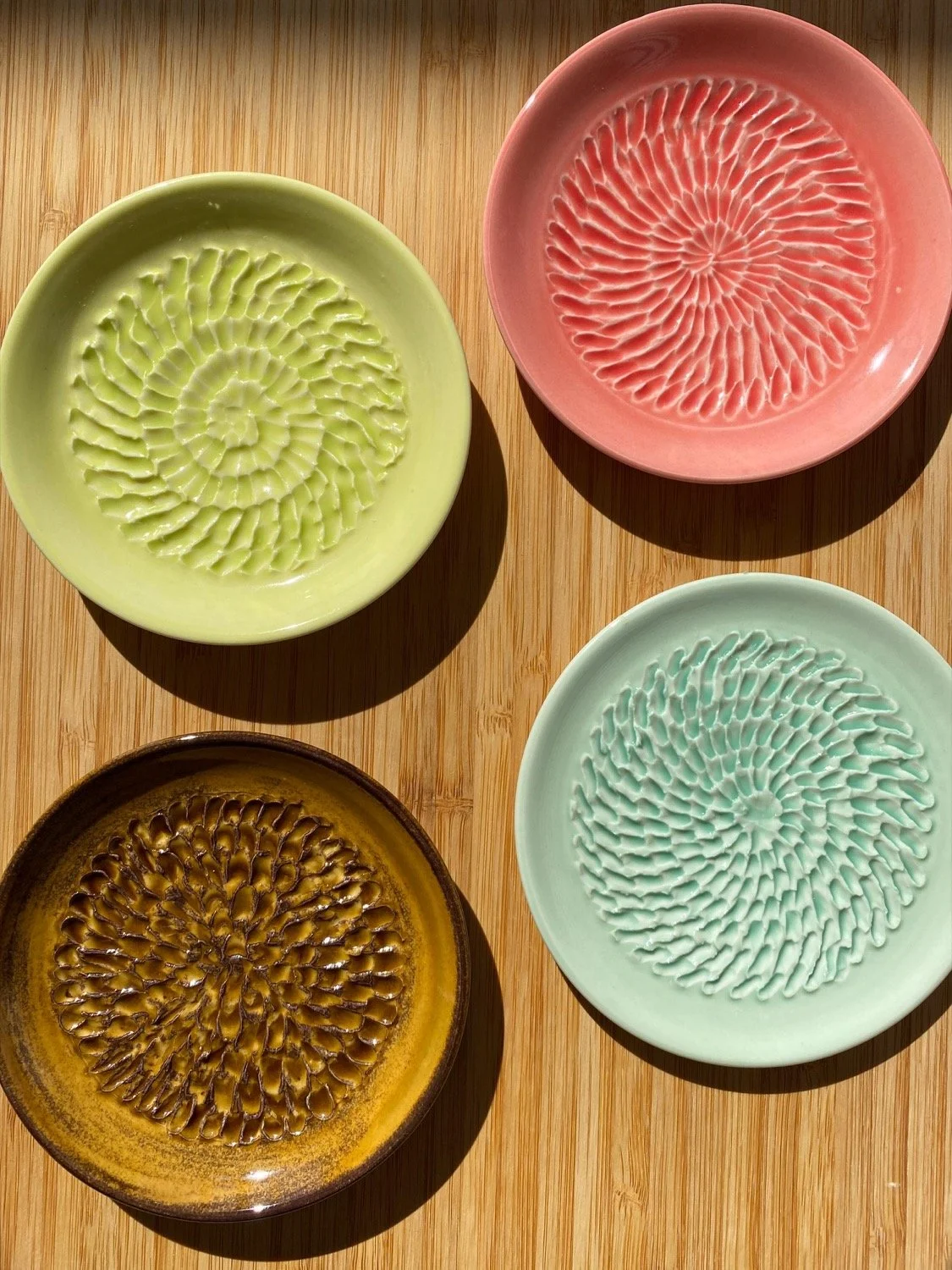 Porcelain wheel-thrown ginger/garlic graters