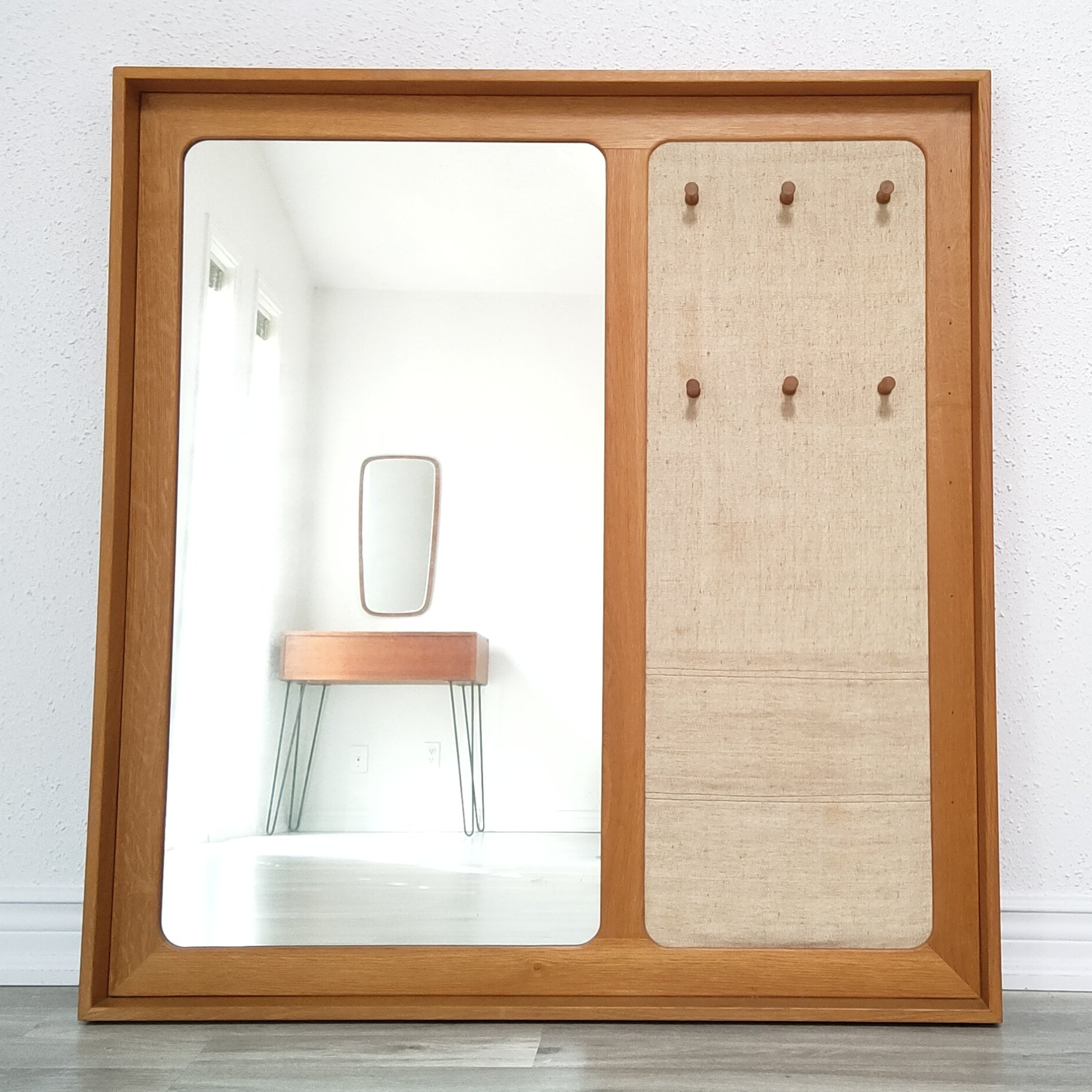 XOatom - AKSEL KJERSGAARD FOR ODDER MID-CENTURY MODERN MCM DANISH DENMARK ENTRYWAY HALLWAY VANITY MIRROR AND COAT RACK - TORONTO CANADA