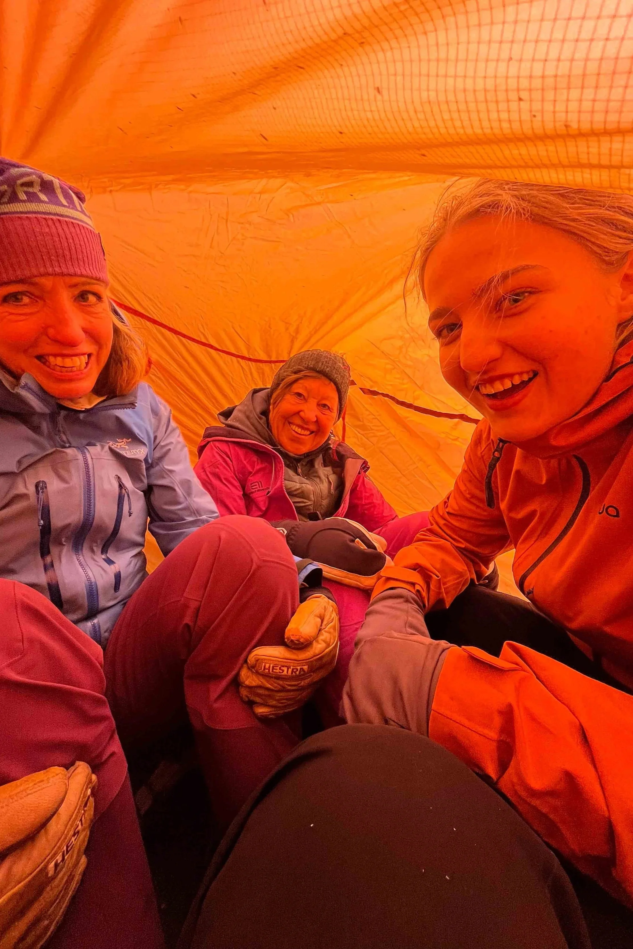 Inside a 4 person survival shelter