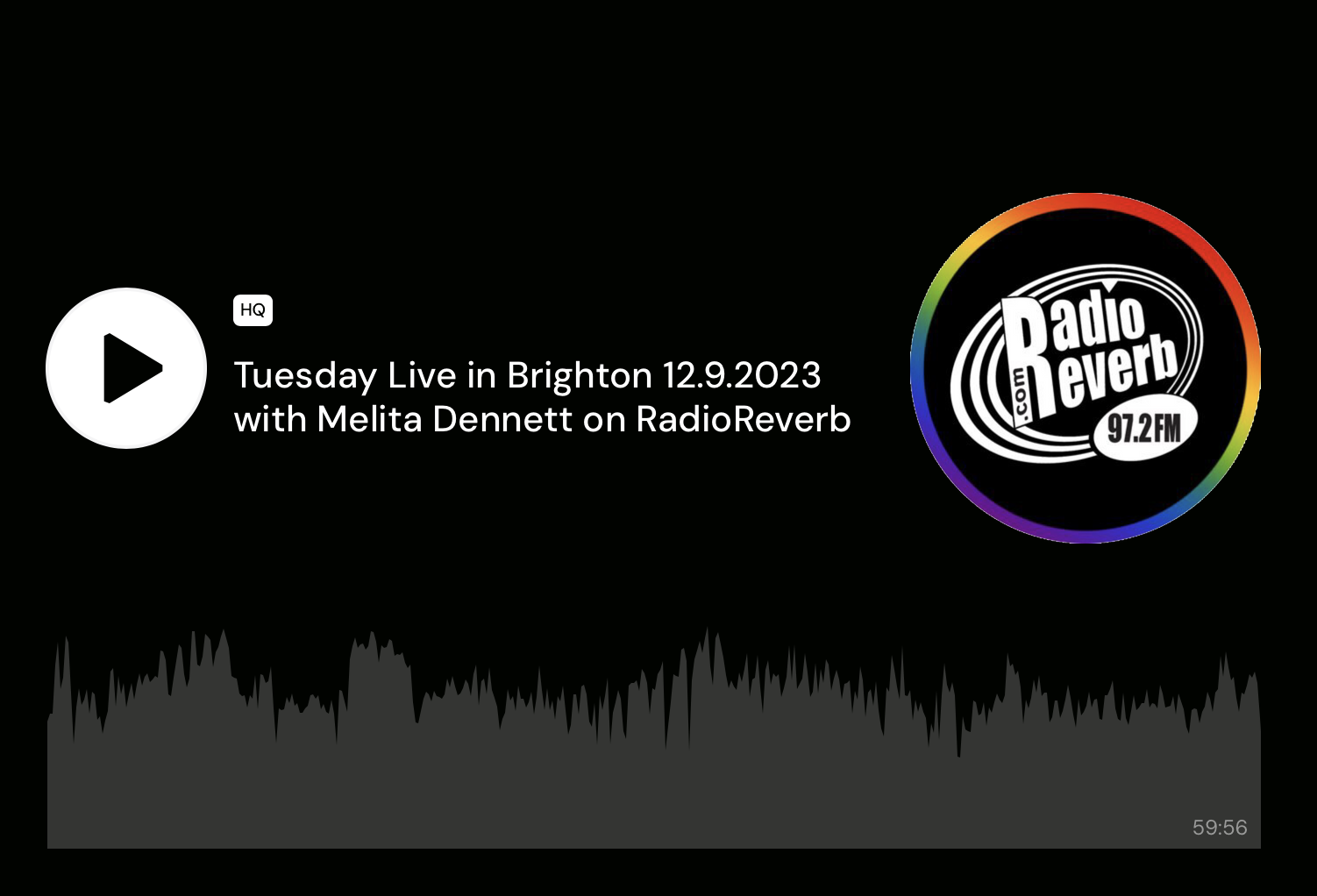 RadioReverb: Tuesday Live in Brighton with Melita Dennett
