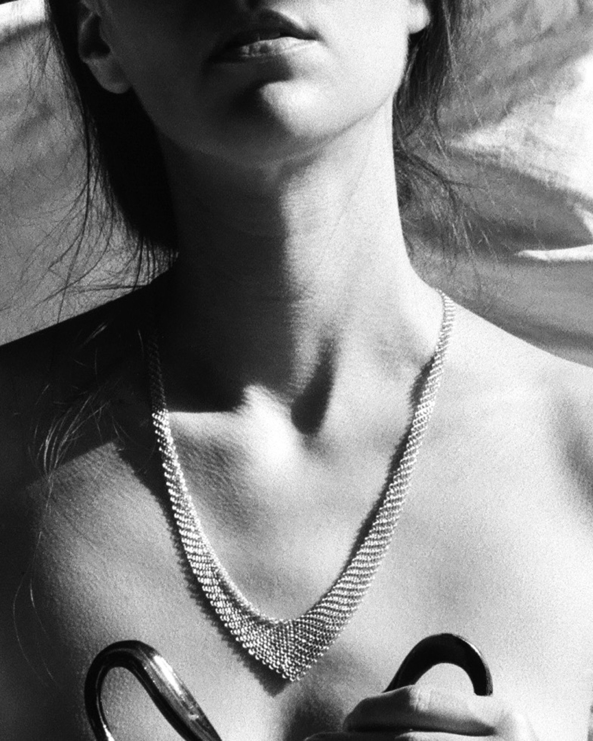 Elsa Peretti for Tiffany Sterling Silver Mesh Bib Necklace at Kayten Schmidt