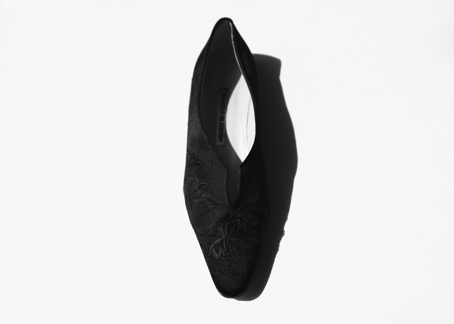 Manolo Blahnik Satin Embroidered Flats at Kayten Schmidt