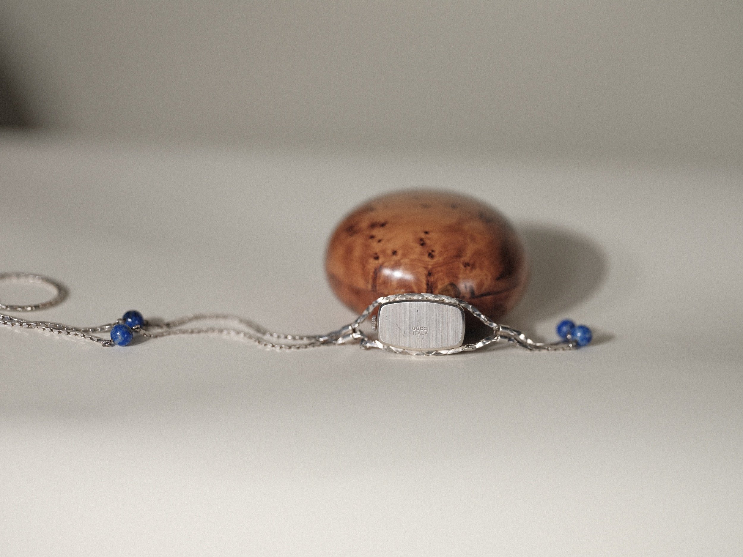 Vintage Gucci Watch Necklace w/ Lapis Lazuli 1980s at Kayten Schmidt